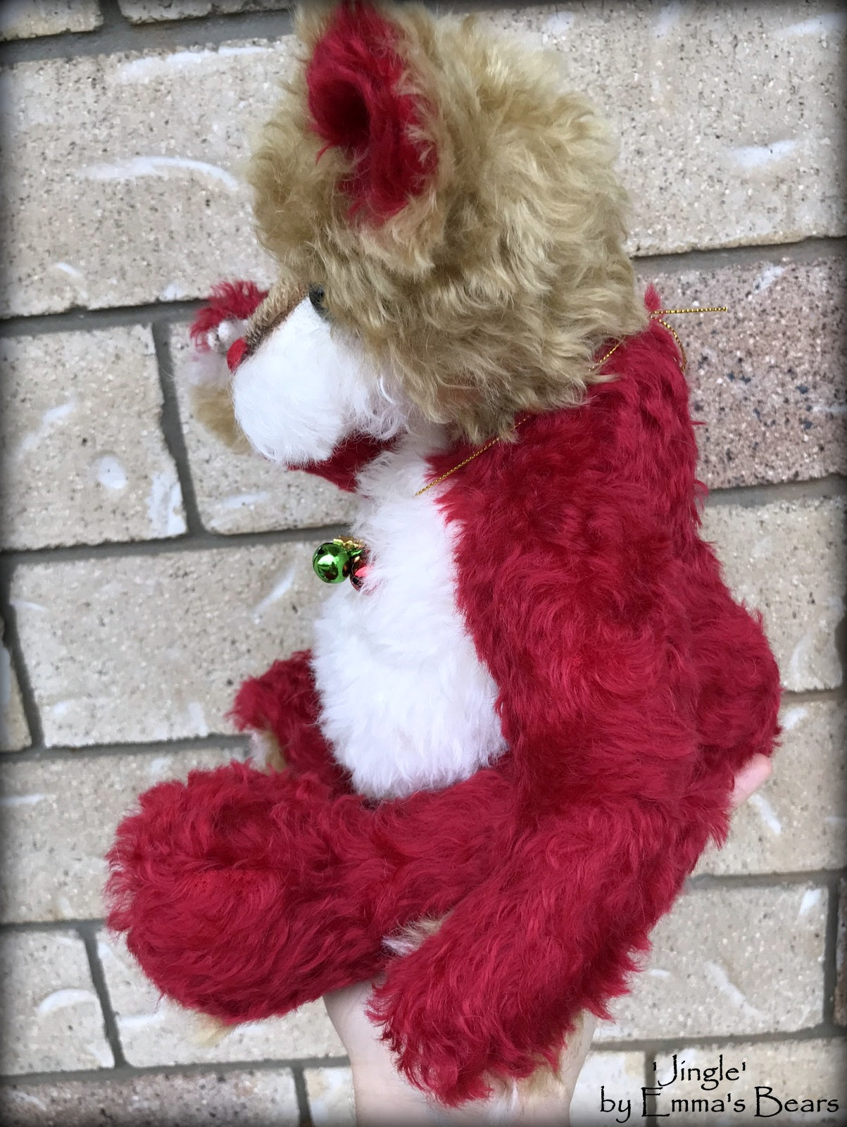 Jingle - 14" kid mohair Christmas artist bear by Emmas Bears - OOAK