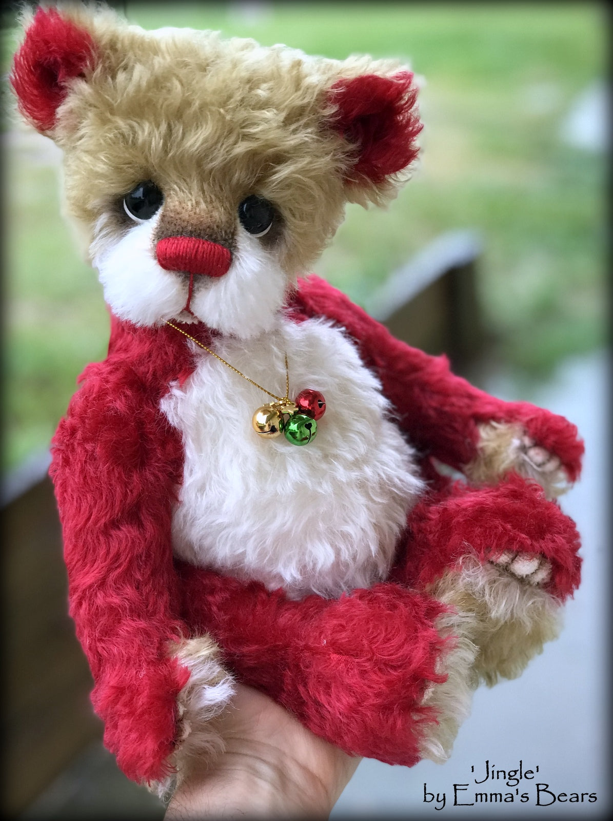 Jingle - 14" kid mohair Christmas artist bear by Emmas Bears - OOAK