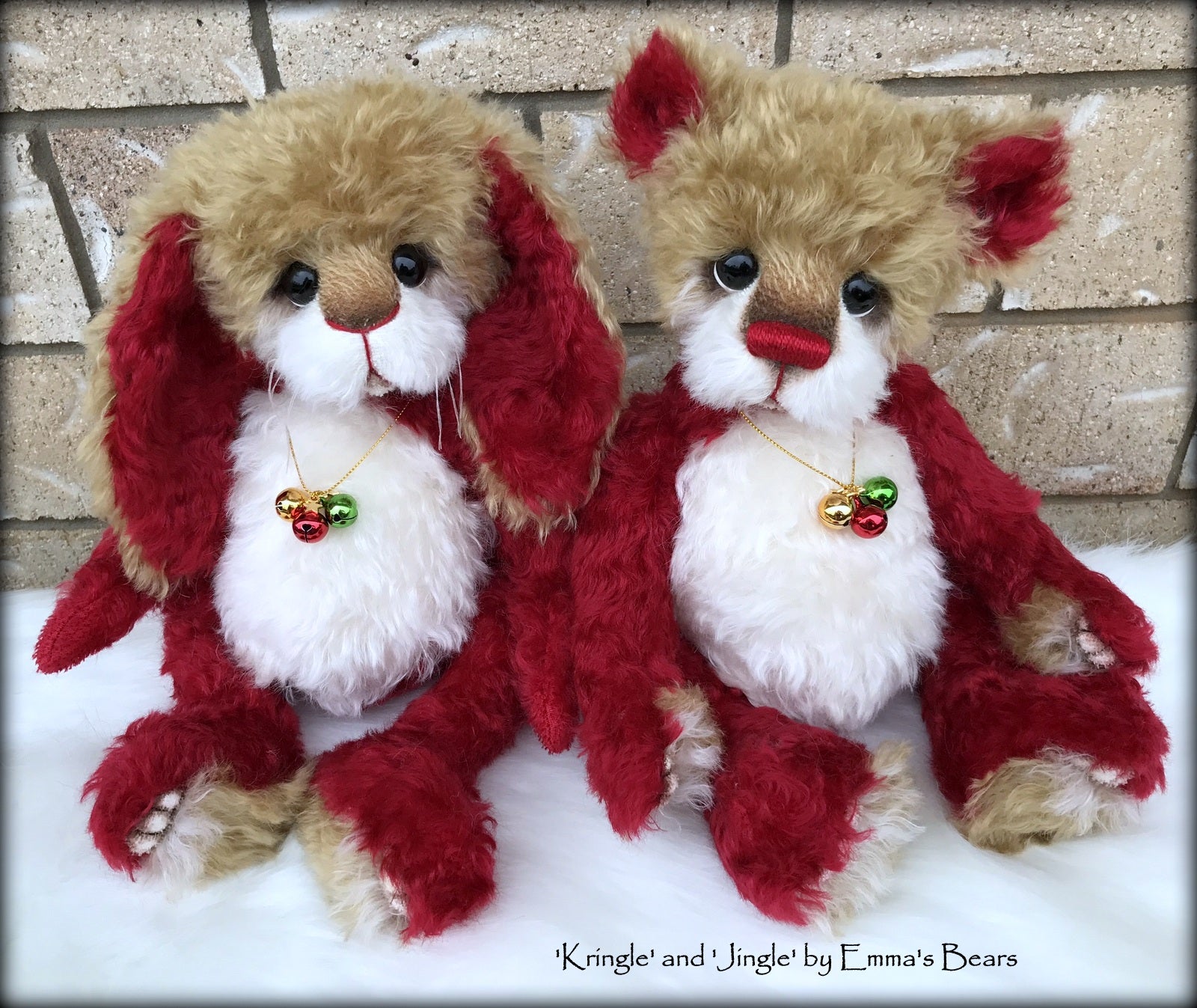 Jingle - 14" kid mohair Christmas artist bear by Emmas Bears - OOAK