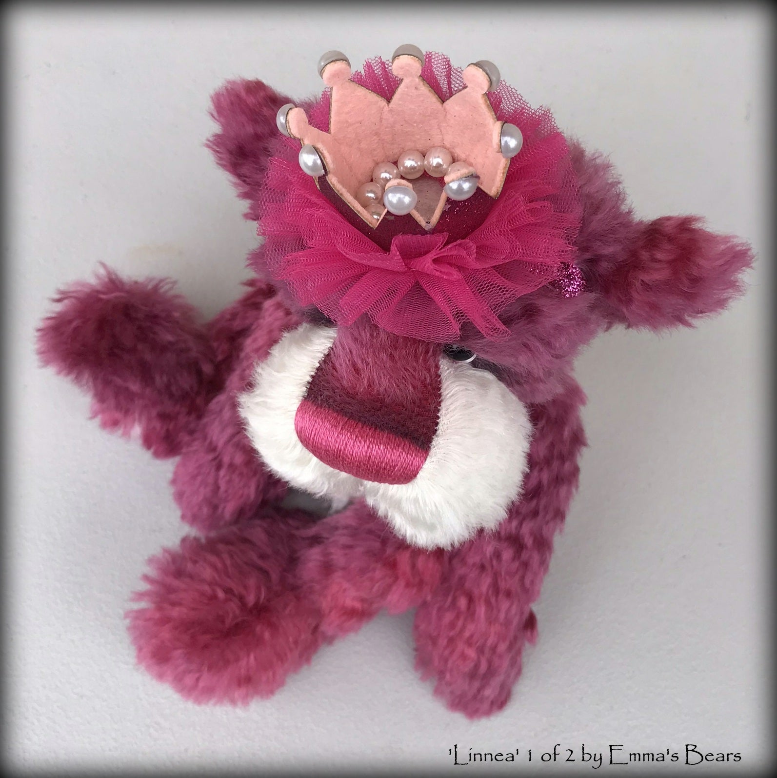 Linnea 1 of 2 - hand dyed 13" mohair artist bear by Emma's Bears - LIMITED EDITION