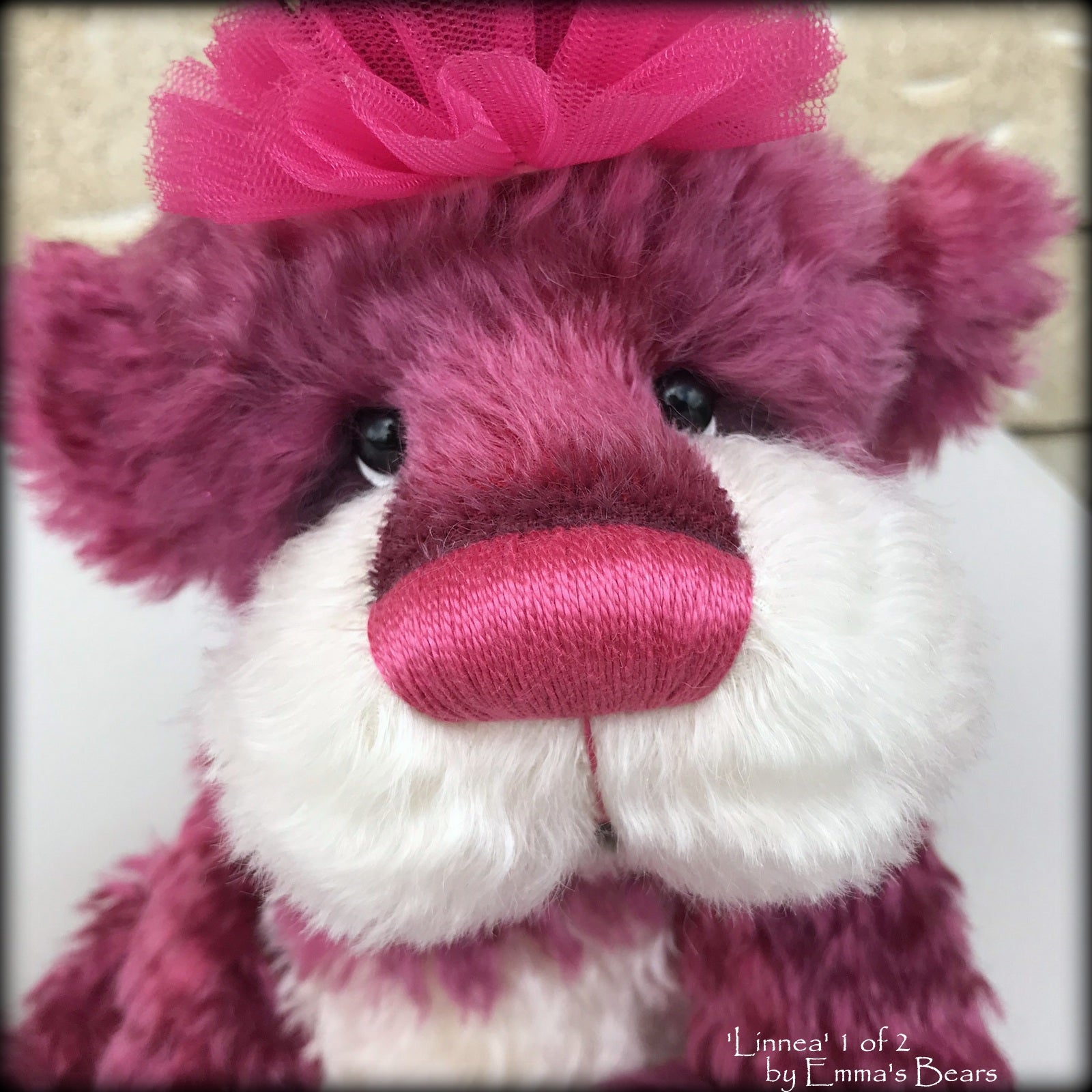 Linnea 1 of 2 - hand dyed 13" mohair artist bear by Emma's Bears - LIMITED EDITION