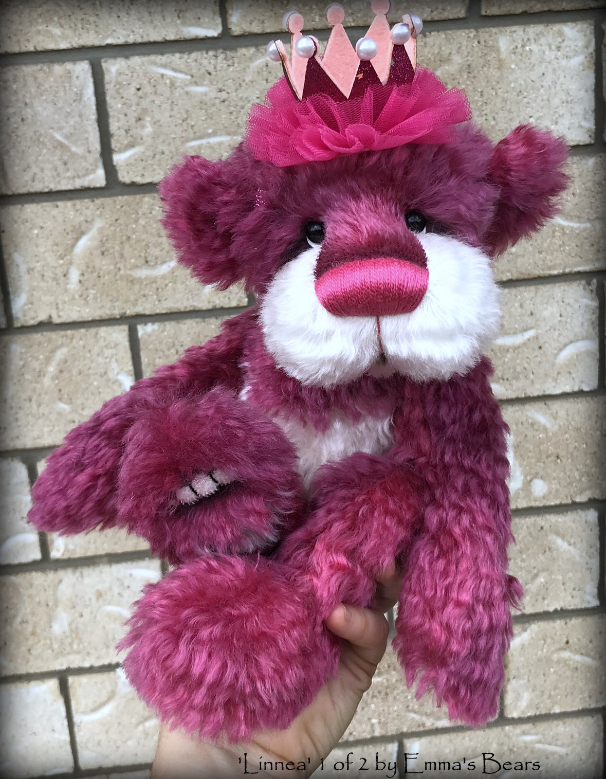 Linnea 1 of 2 - hand dyed 13" mohair artist bear by Emma's Bears - LIMITED EDITION