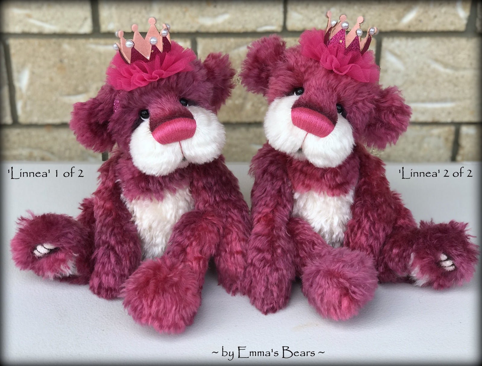 Linnea 1 of 2 - hand dyed 13" mohair artist bear by Emma's Bears - LIMITED EDITION