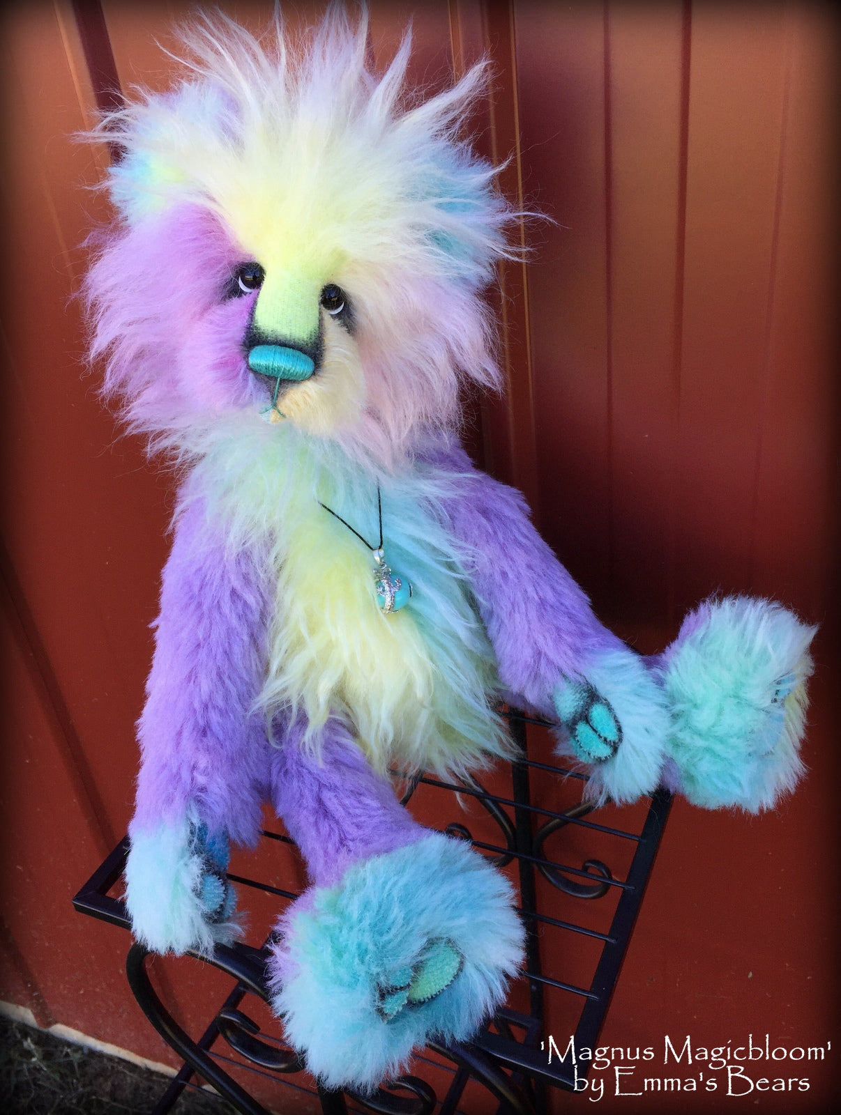 Magnus Magicbloom - 18in Hand-dyed mohair and alpaca Artist Bear by Emmas Bears - OOAK