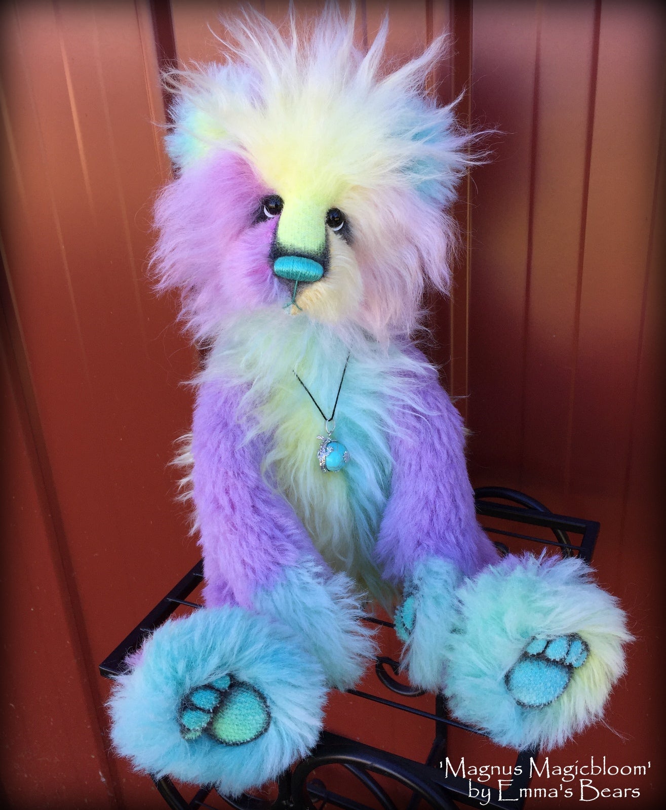 Magnus Magicbloom - 18in Hand-dyed mohair and alpaca Artist Bear by Emmas Bears - OOAK