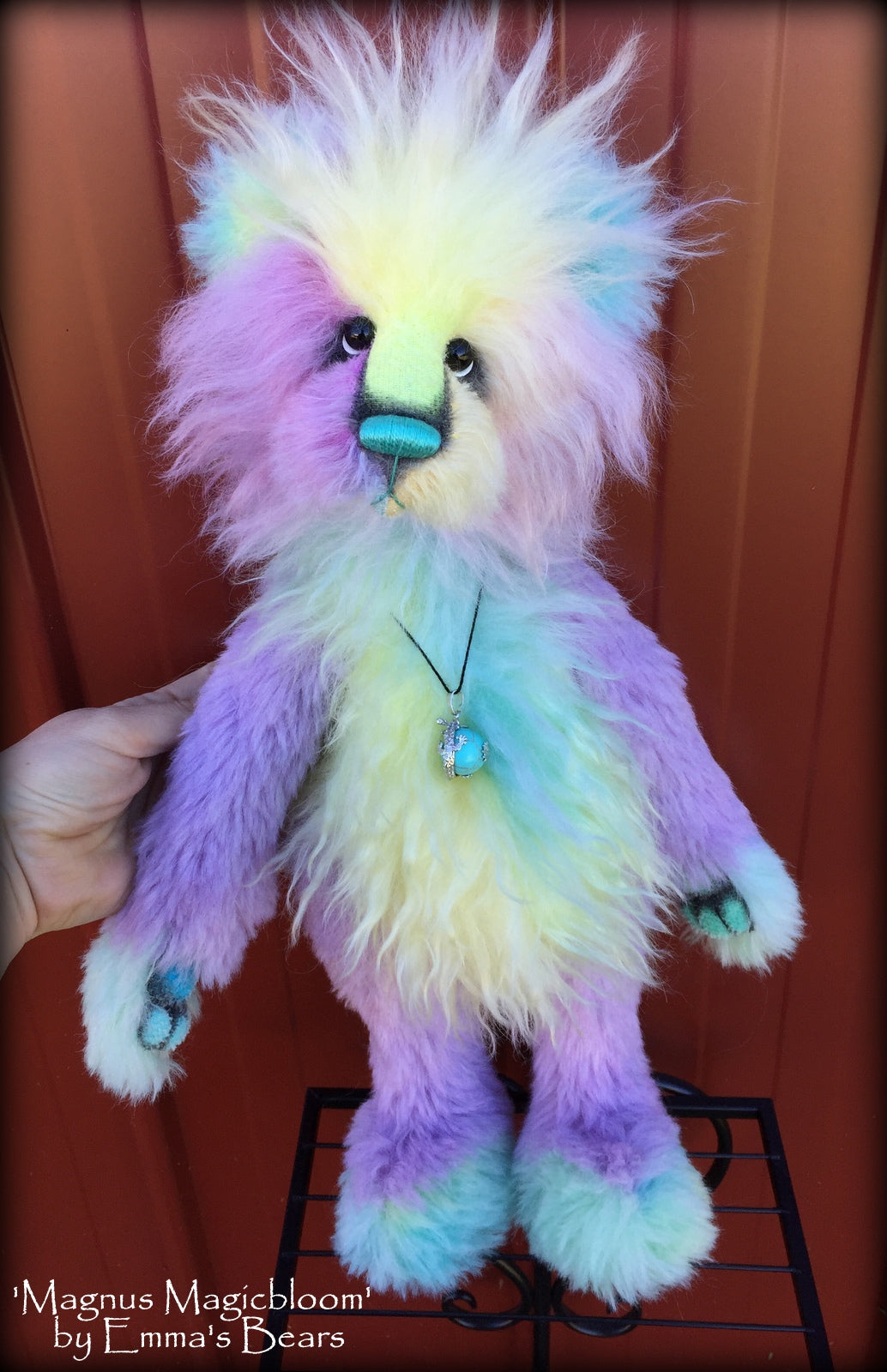 Magnus Magicbloom - 18in Hand-dyed mohair and alpaca Artist Bear by Emmas Bears - OOAK