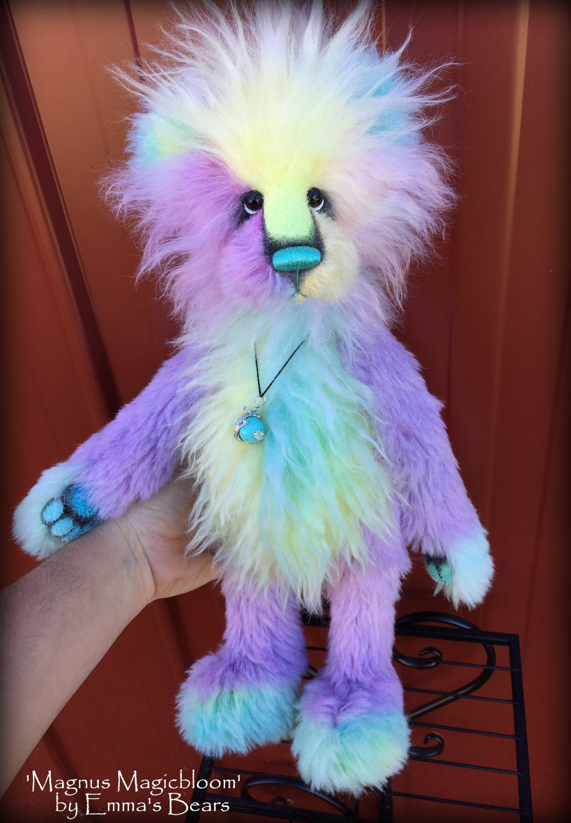 Magnus Magicbloom - 18in Hand-dyed mohair and alpaca Artist Bear by Emmas Bears - OOAK