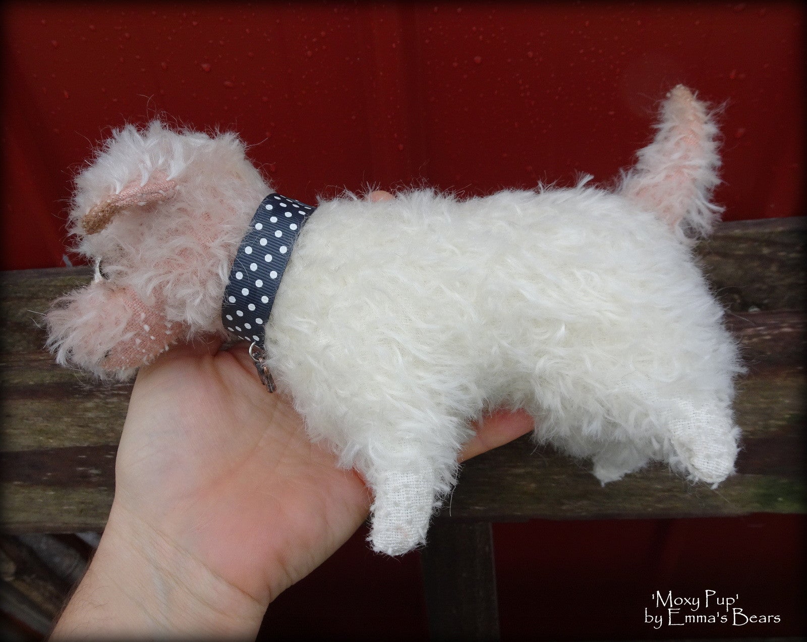 Moxy Pup - 7IN mohair puppy soft sculpture by Emmas Bears - OOAK