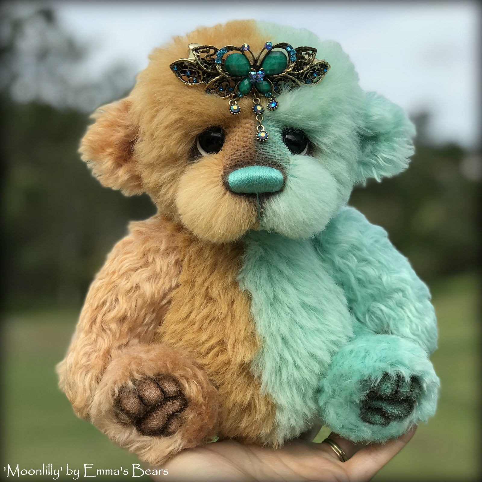 Moonlilly - 10" Mohair and Alpaca artist bear by Emma's Bears - OOAK