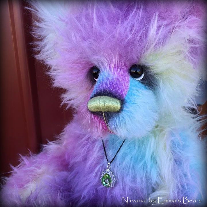 Nirvana - 21IN hand dyed rainbow mohair bear by Emmas Bears - OOAK