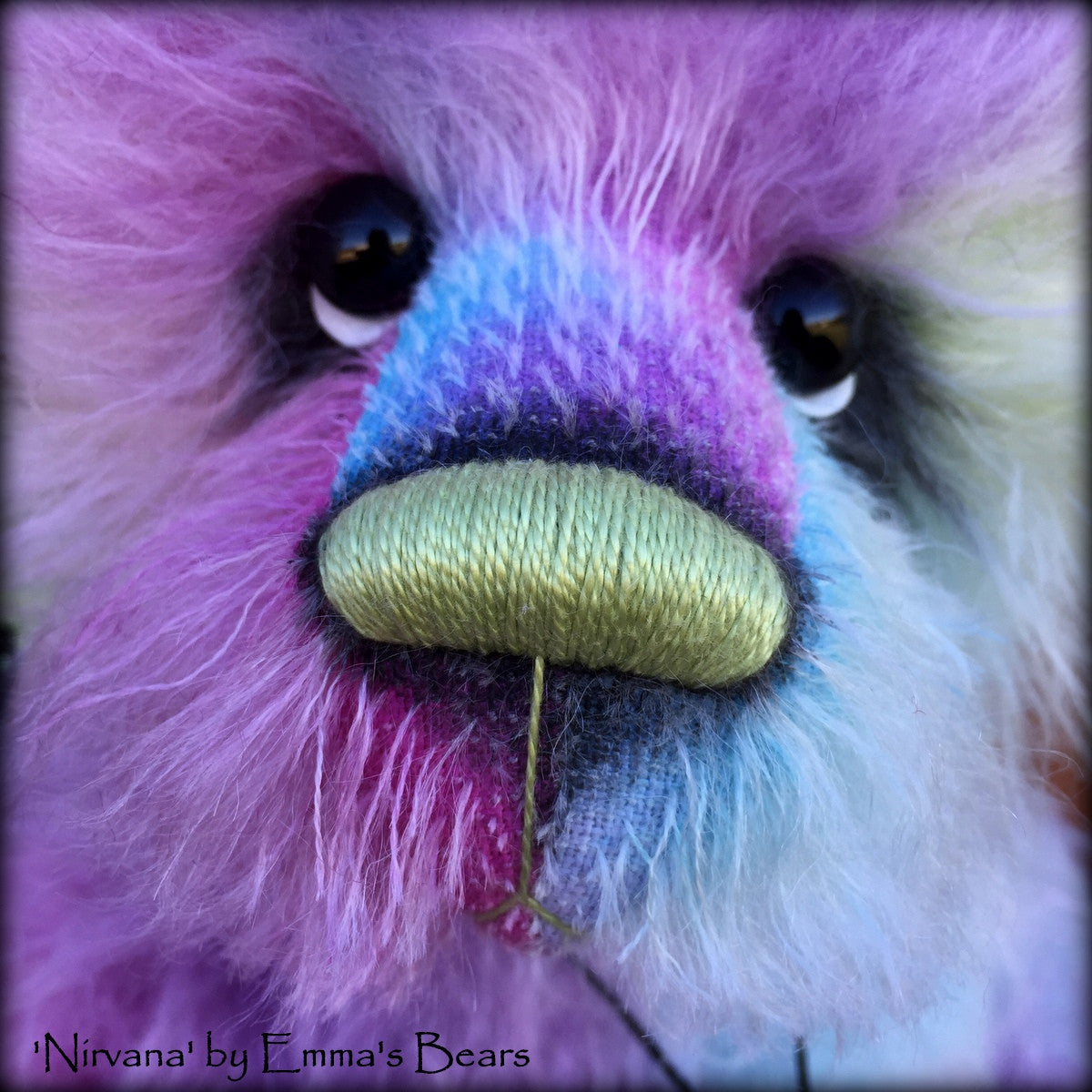 Nirvana - 21IN hand dyed rainbow mohair bear by Emmas Bears - OOAK