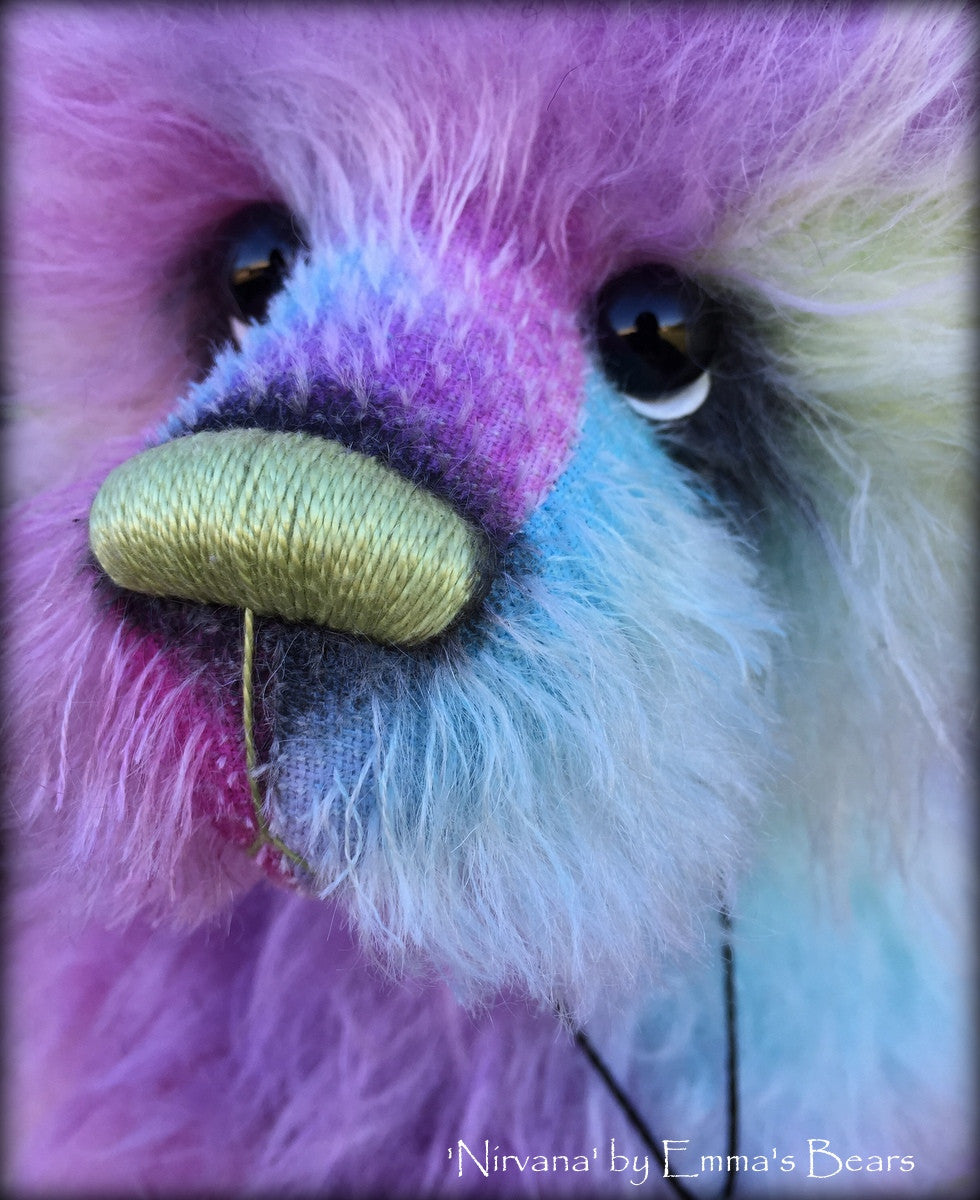 Nirvana - 21IN hand dyed rainbow mohair bear by Emmas Bears - OOAK