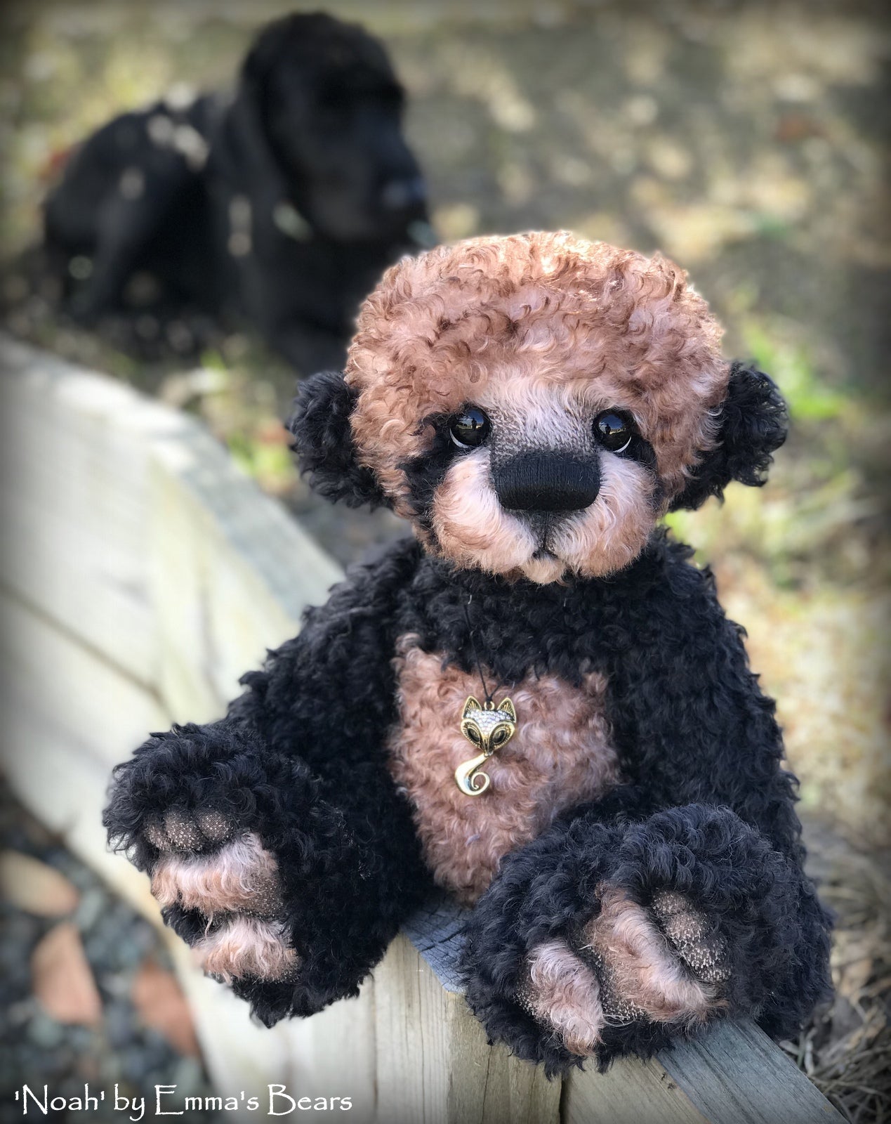 Noah - 16" curly kid mohair Artist Bear by Emma's Bears - OOAK