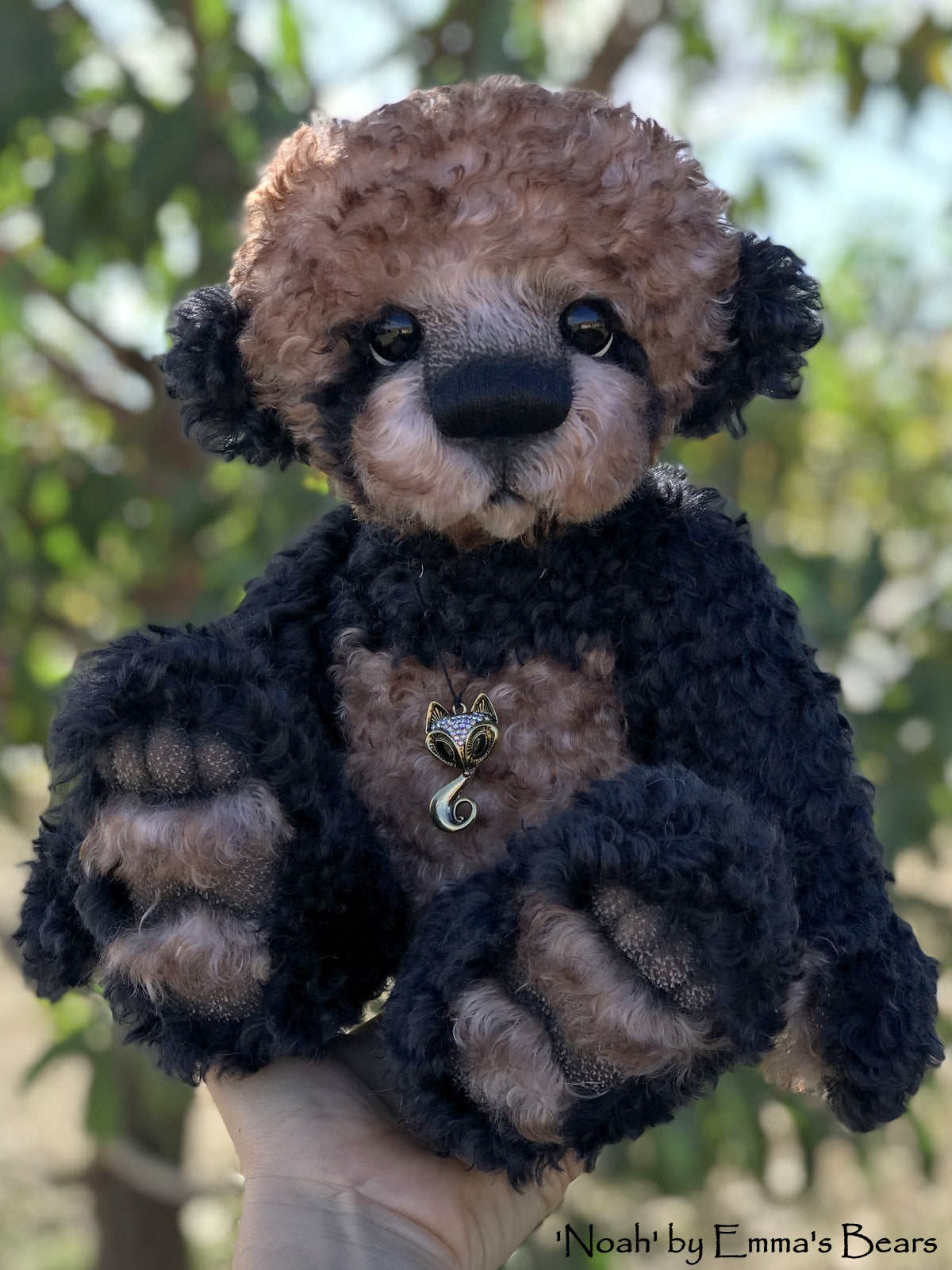 Noah - 16" curly kid mohair Artist Bear by Emma's Bears - OOAK