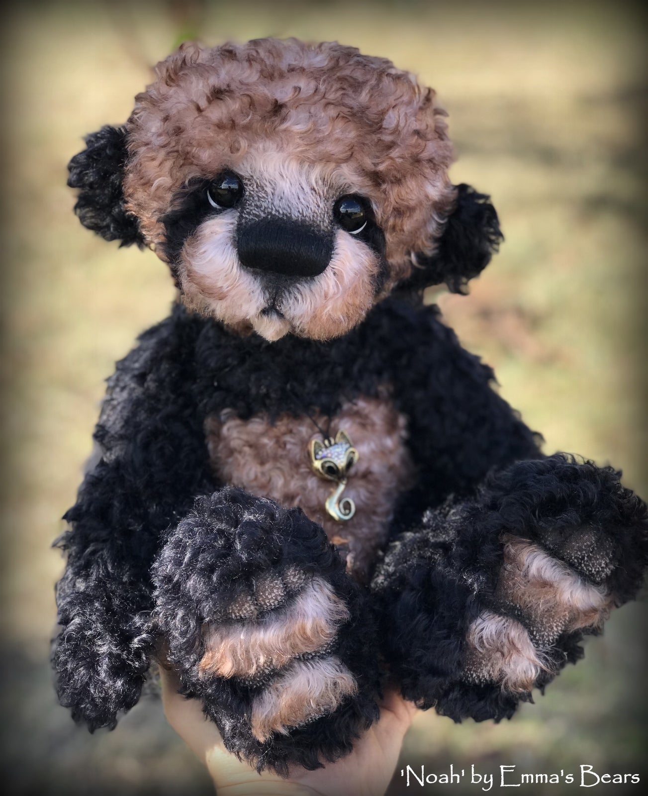 Noah - 16" curly kid mohair Artist Bear by Emma's Bears - OOAK