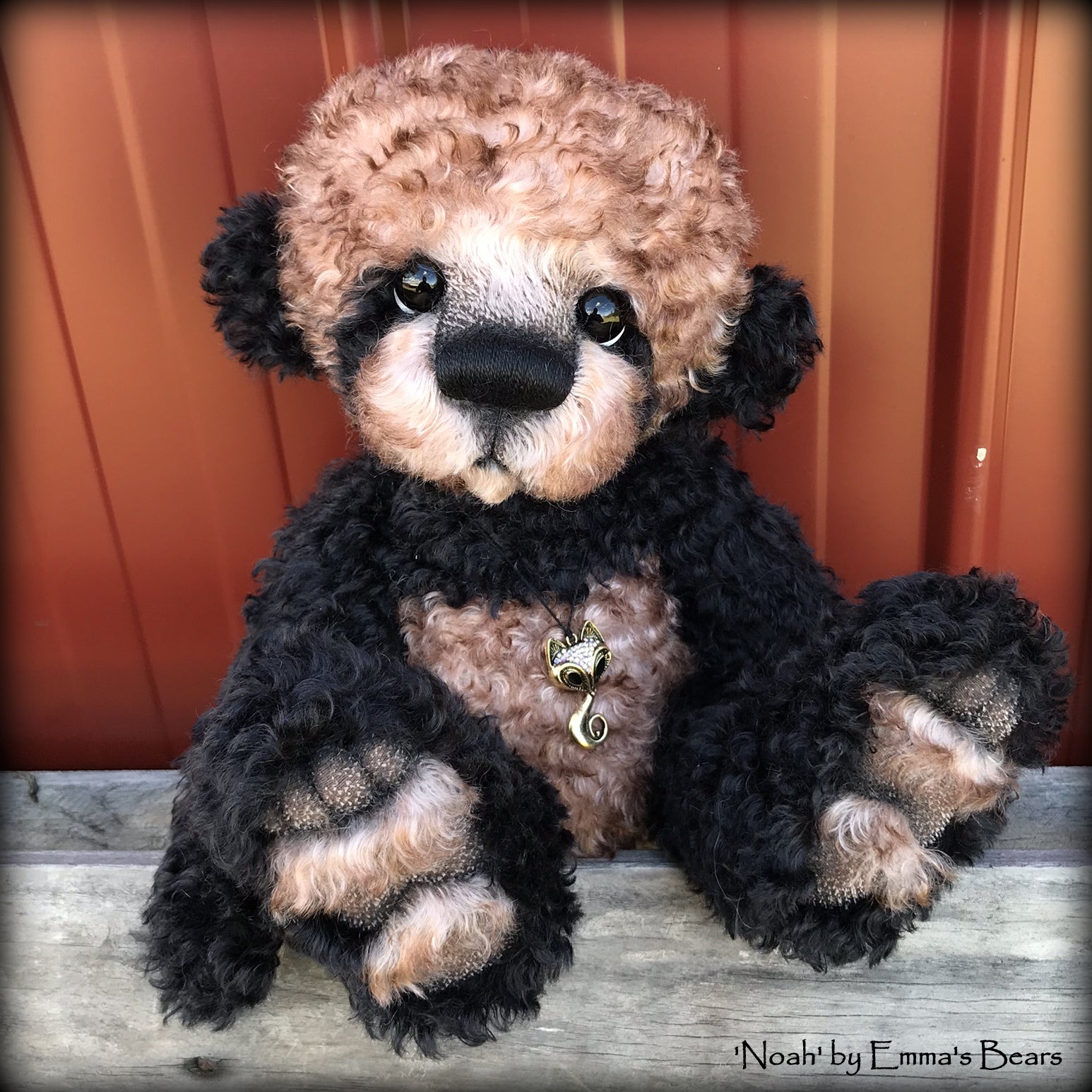 Noah - 16" curly kid mohair Artist Bear by Emma's Bears - OOAK