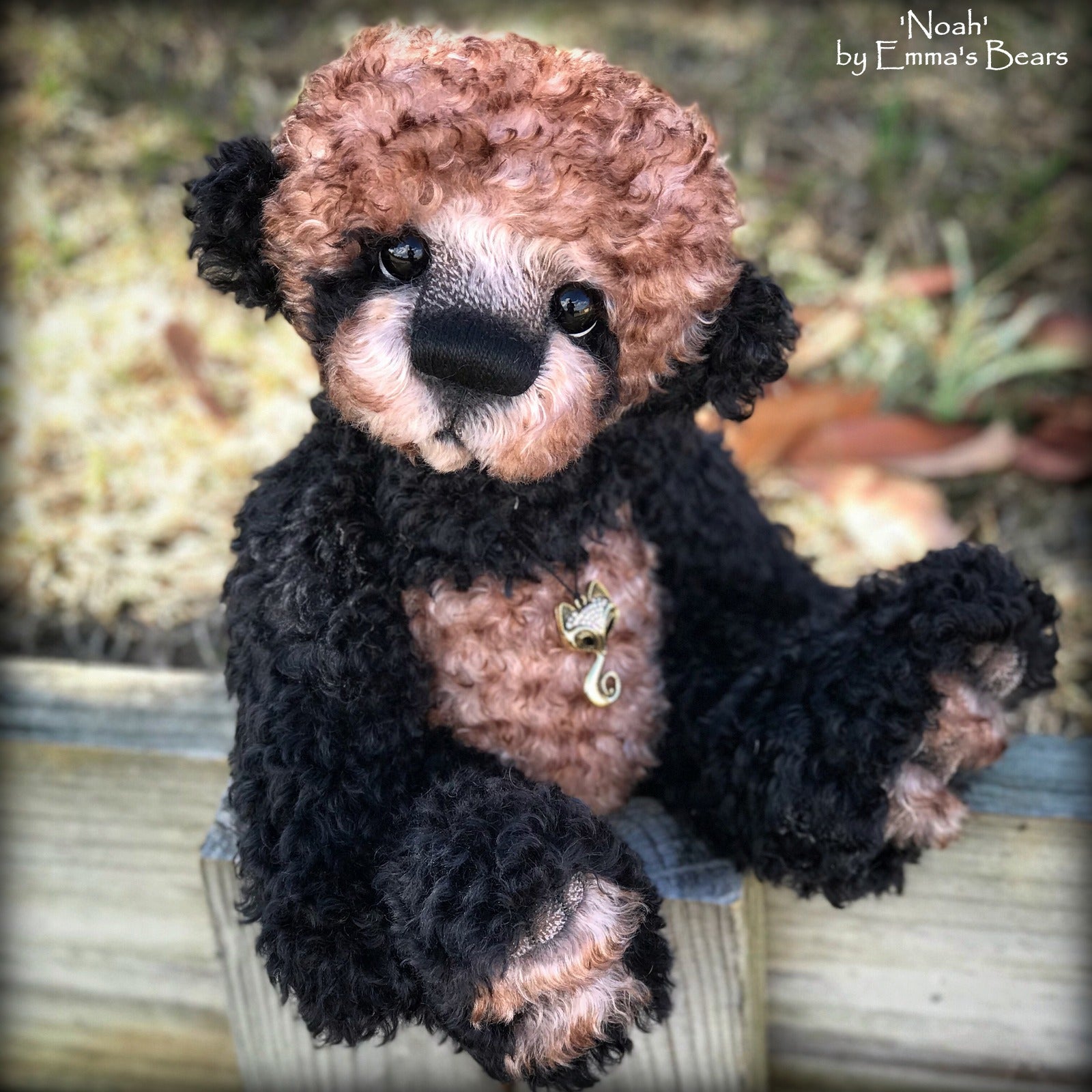 Noah - 16" curly kid mohair Artist Bear by Emma's Bears - OOAK