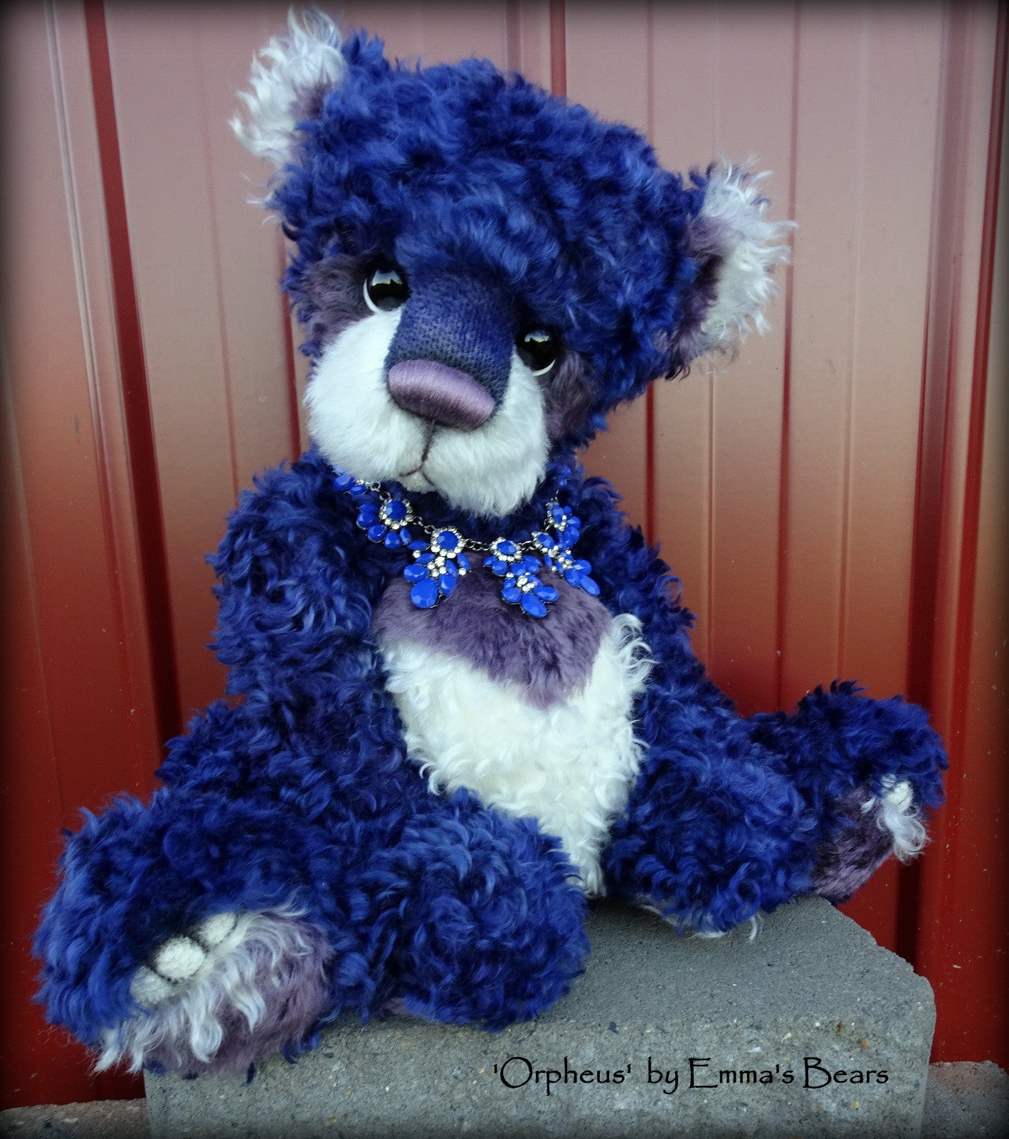 Orpheus - 17" hand-dyed mohair bear by Emmas Bears - OOAK