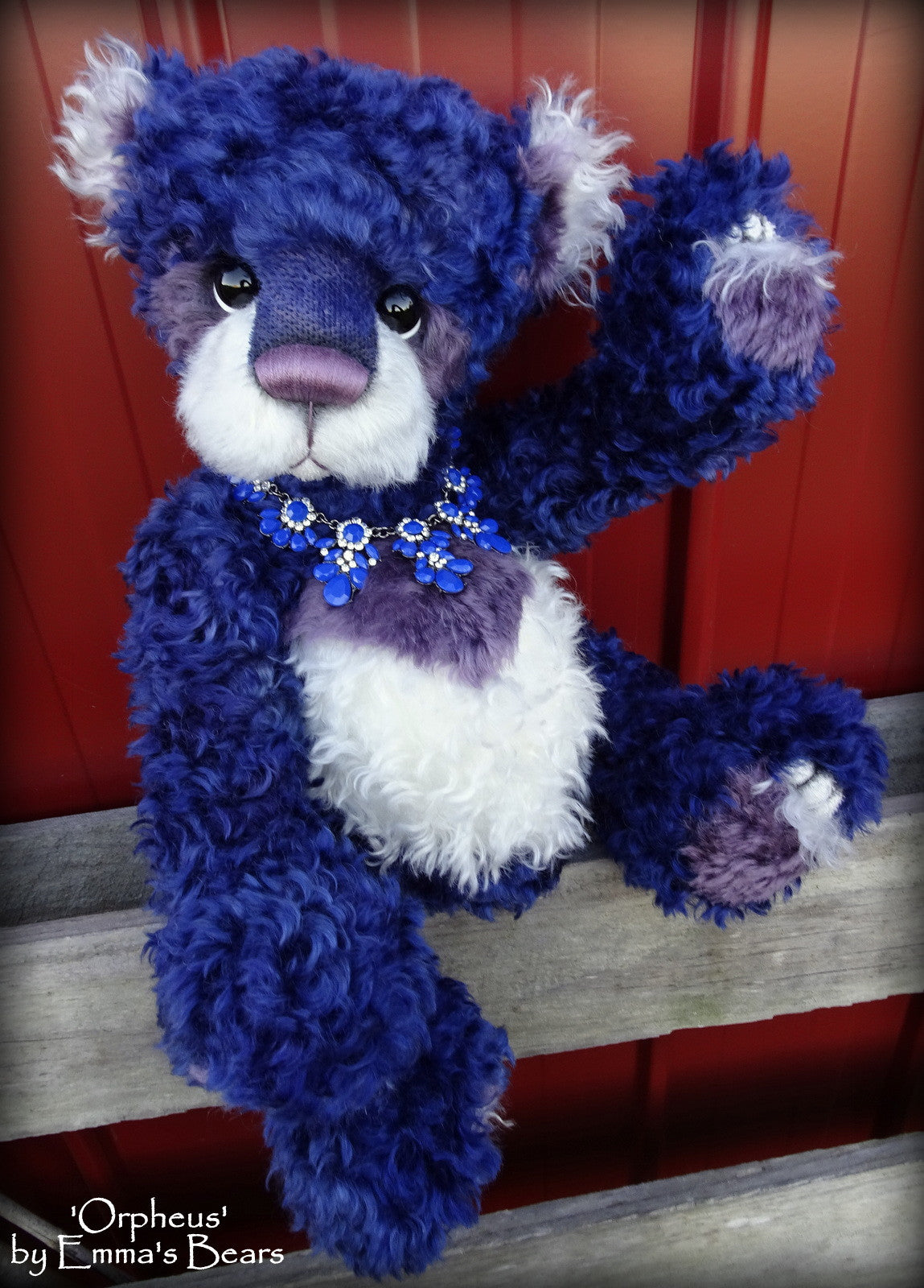 Orpheus - 17" hand-dyed mohair bear by Emmas Bears - OOAK