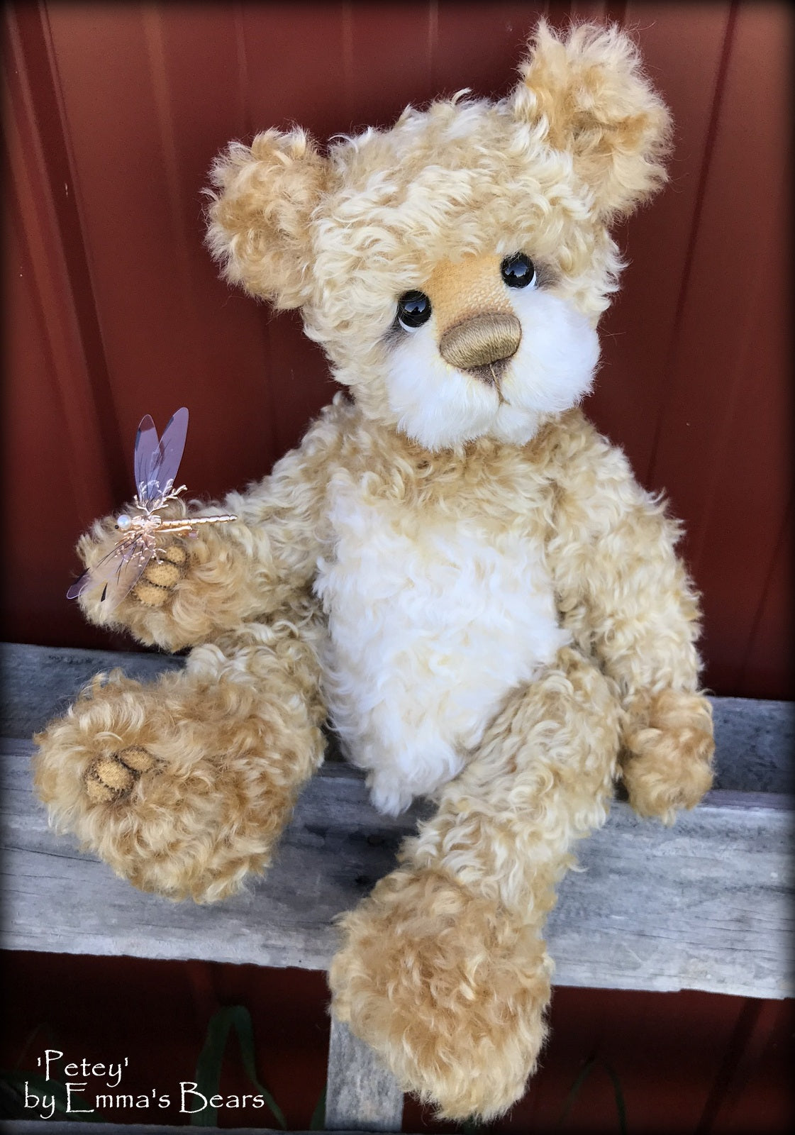 Petey - 15" curly mohair Artist Bear by Emma's Bears - OOAK