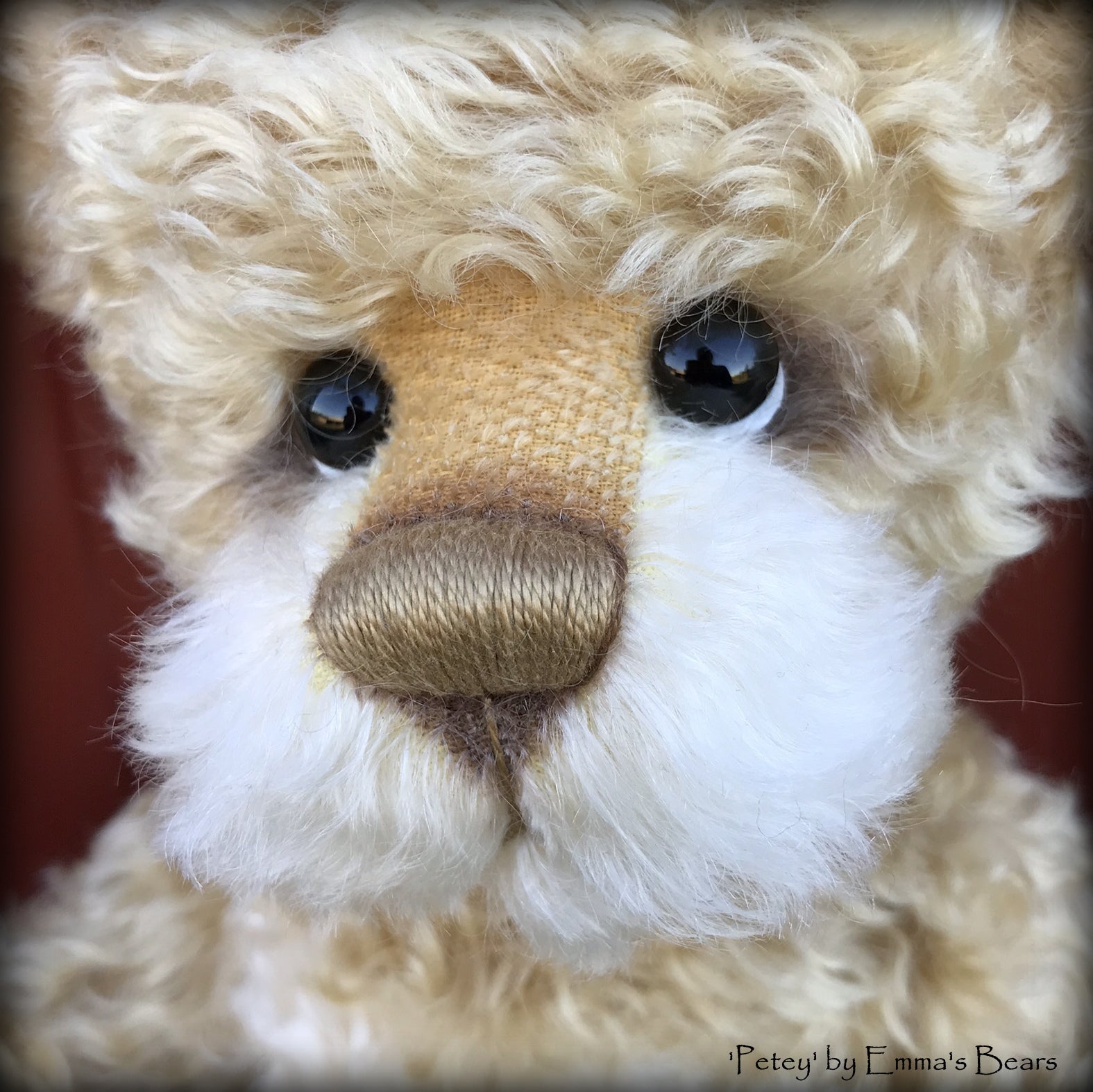 Petey - 15" curly mohair Artist Bear by Emma's Bears - OOAK