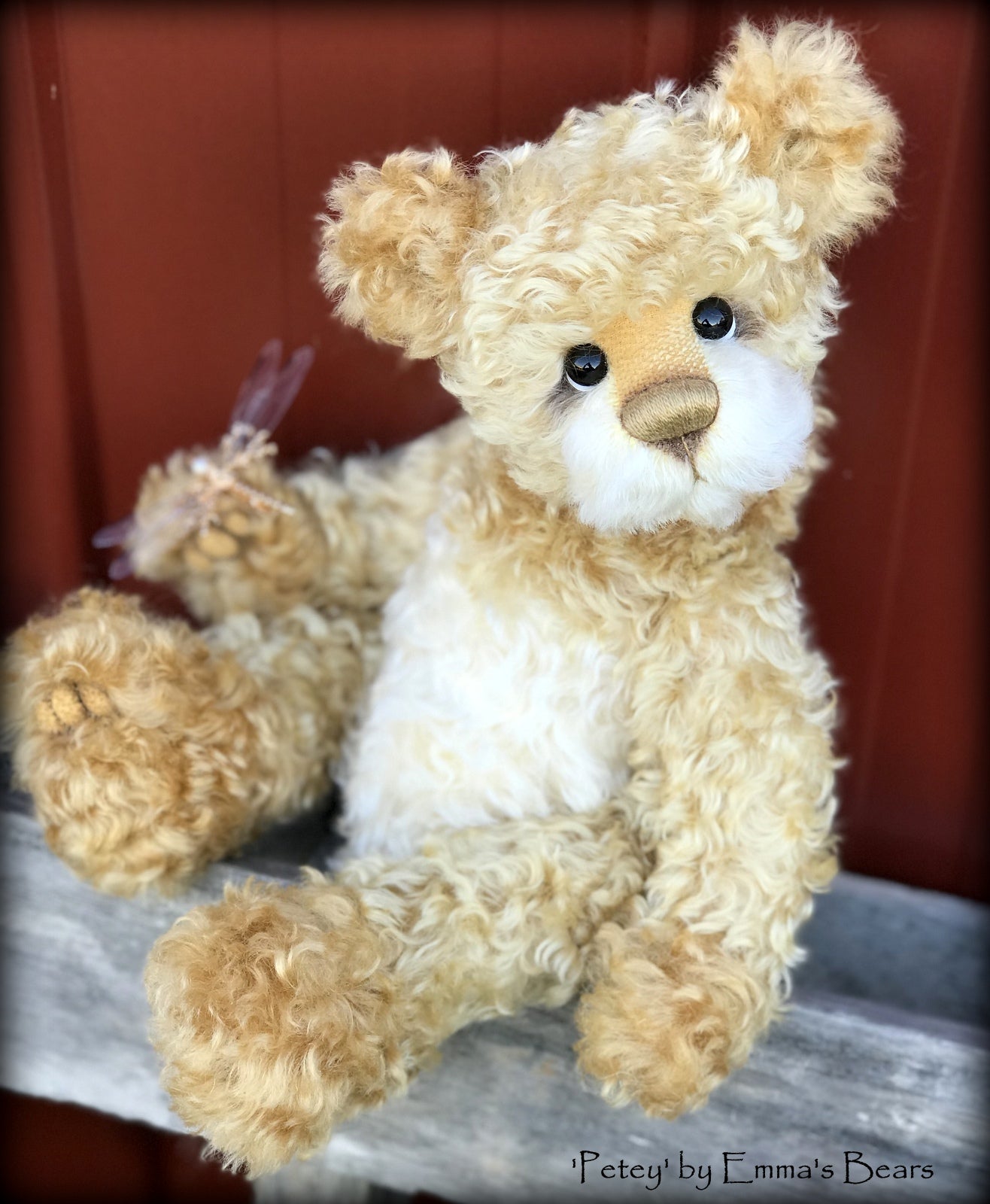 Petey - 15" curly mohair Artist Bear by Emma's Bears - OOAK