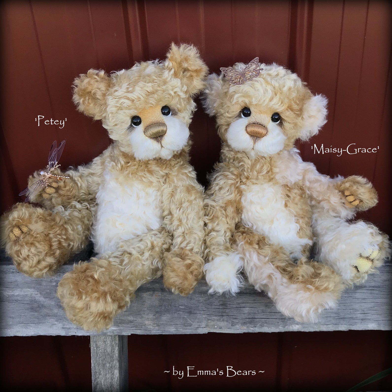 Petey - 15" curly mohair Artist Bear by Emma's Bears - OOAK