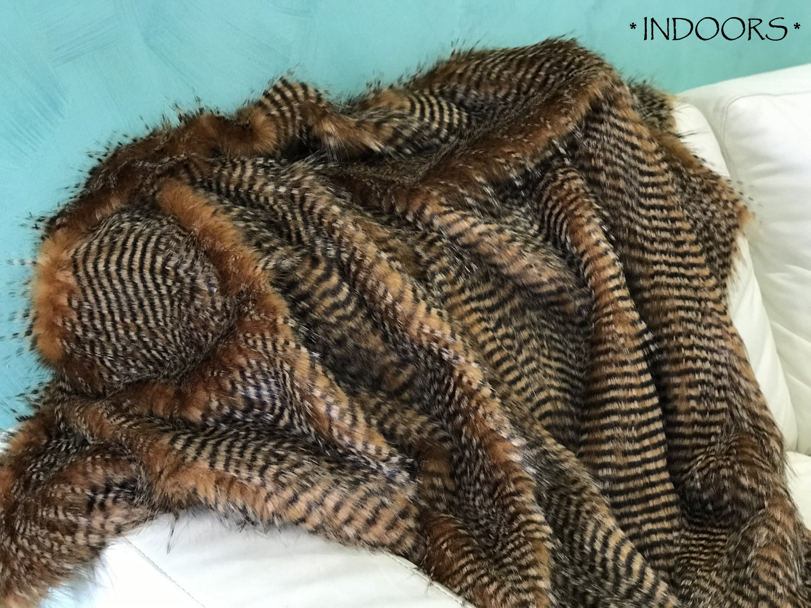 Pheasant Feather - Long Striped Feather Effect Faux Fur