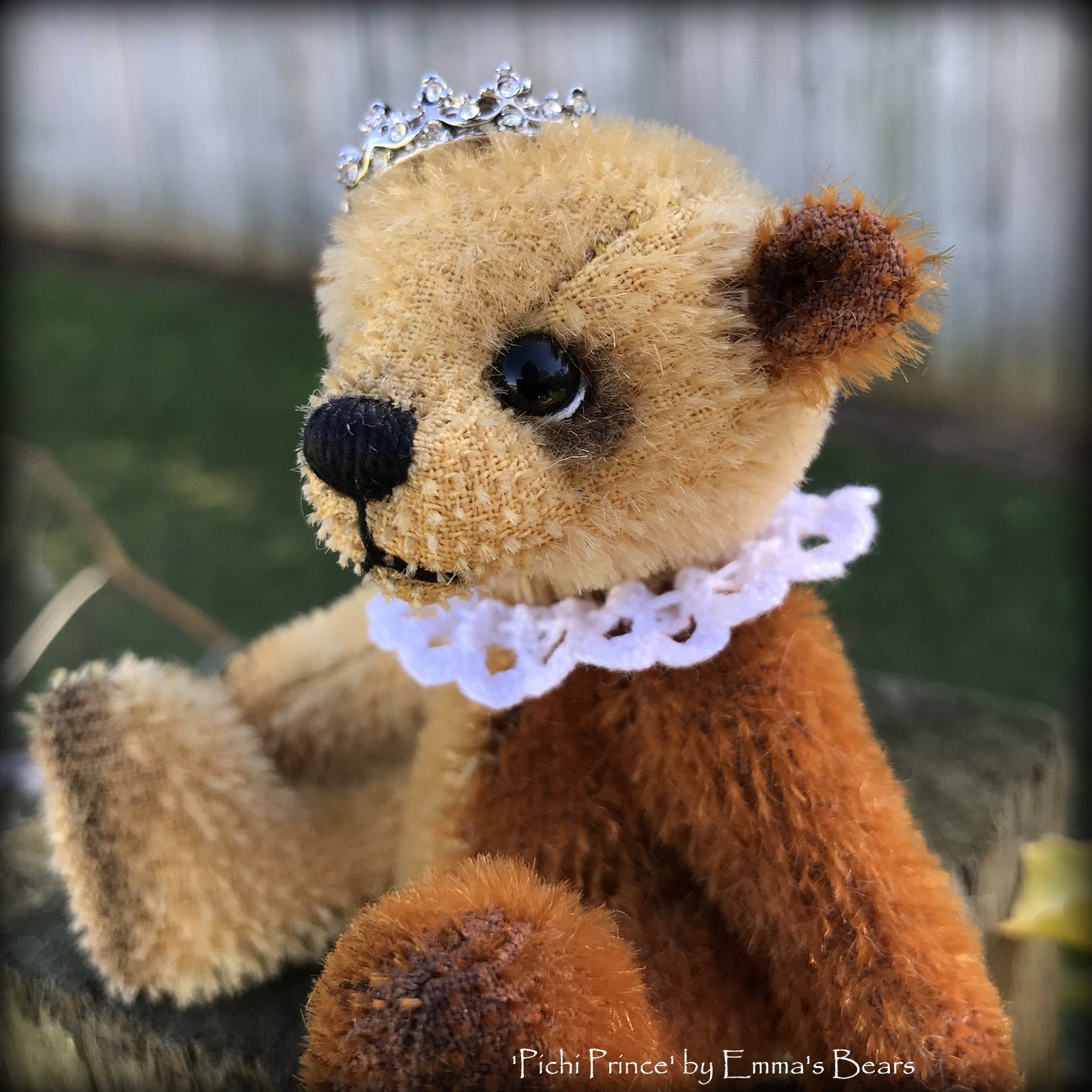Pichi Prince - 4" mohair artist mini bear by Emmas Bears - OOAK