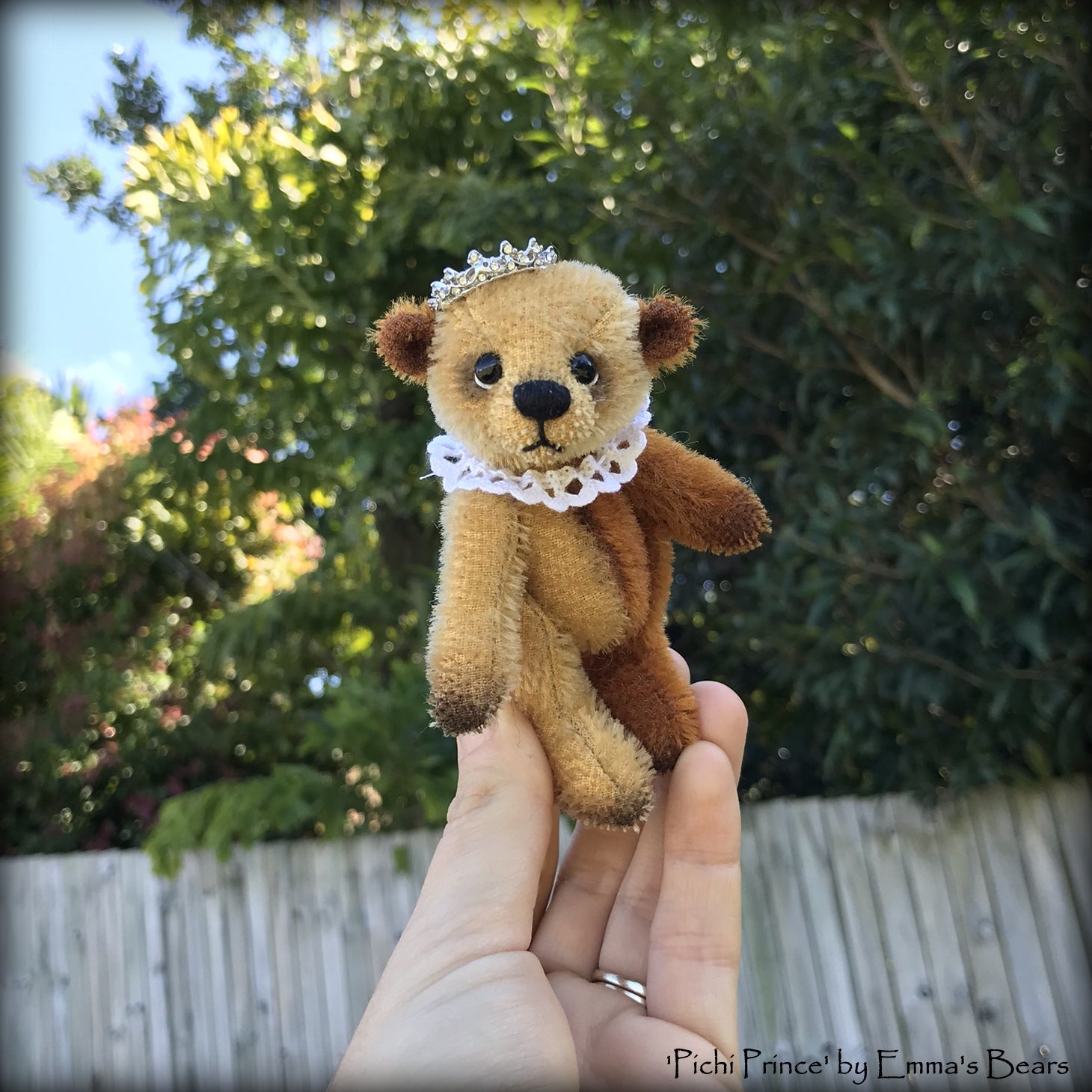 Pichi Prince - 4" mohair artist mini bear by Emmas Bears - OOAK