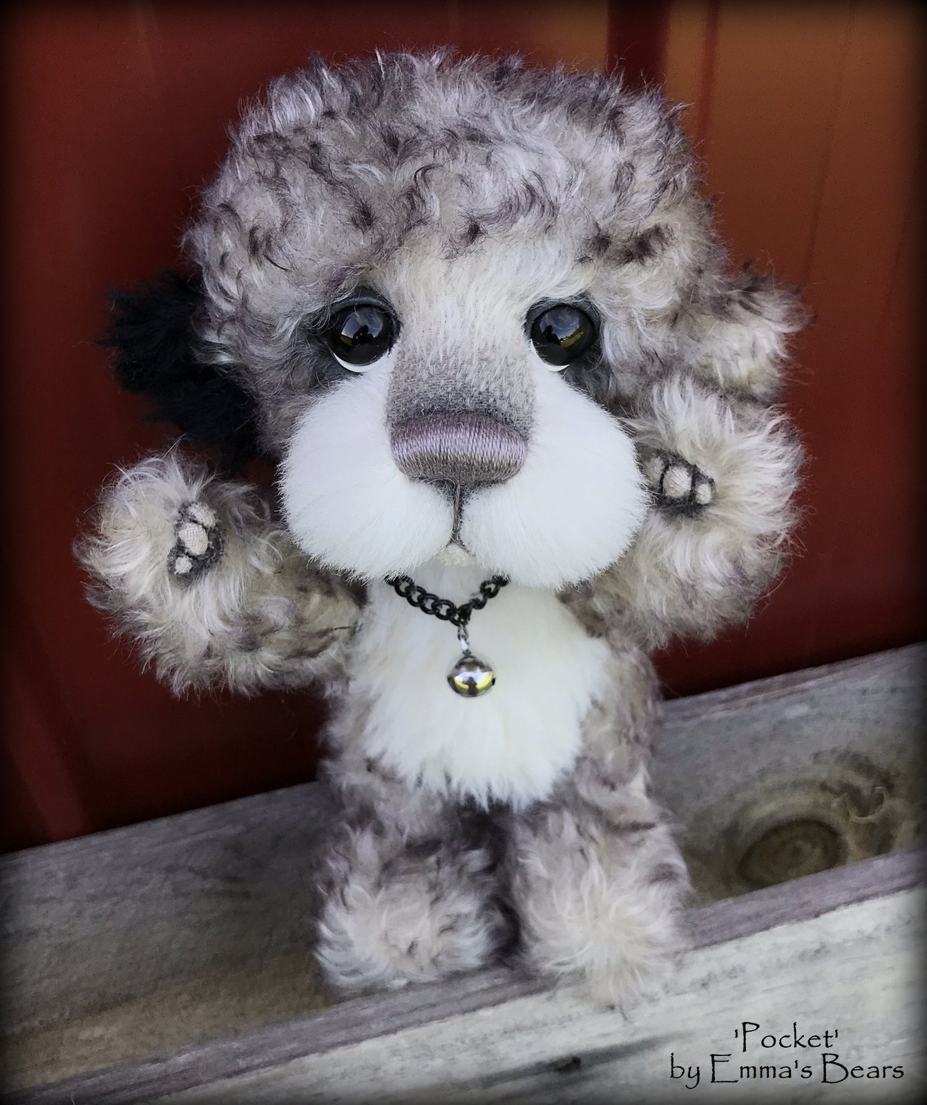 Pocket - 9" Mohair and alpaca artist bear by Emma's Bears - OOAK