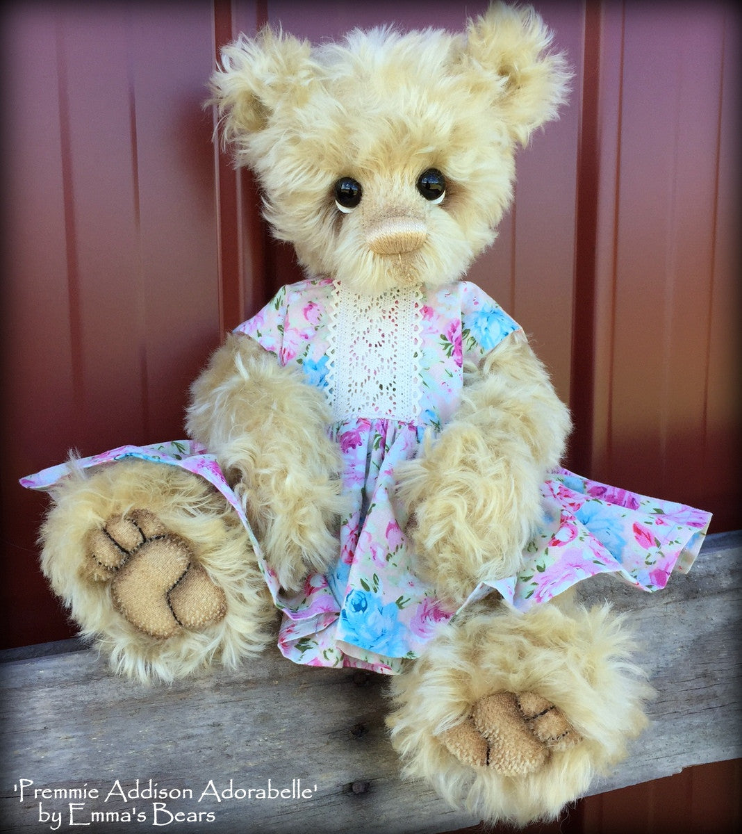 Addison Adorabelle - 15in MOHAIR Premmie Baby Artist Bear by Emmas Bears - OOAK