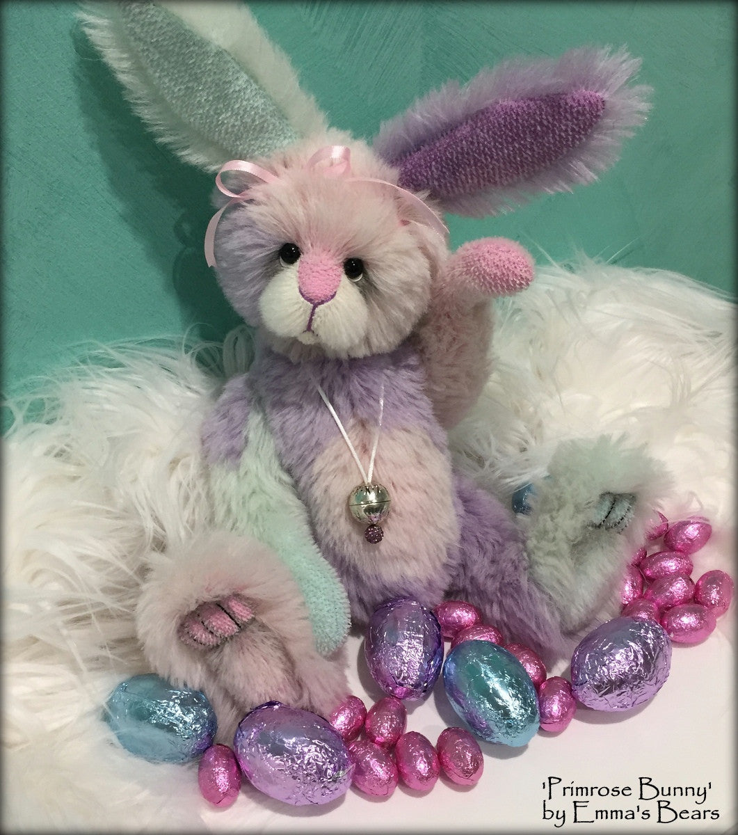 Primrose Bunny - 14" hand-dyed alpaca Easter Bunny  - OOAK by Emma's Bears