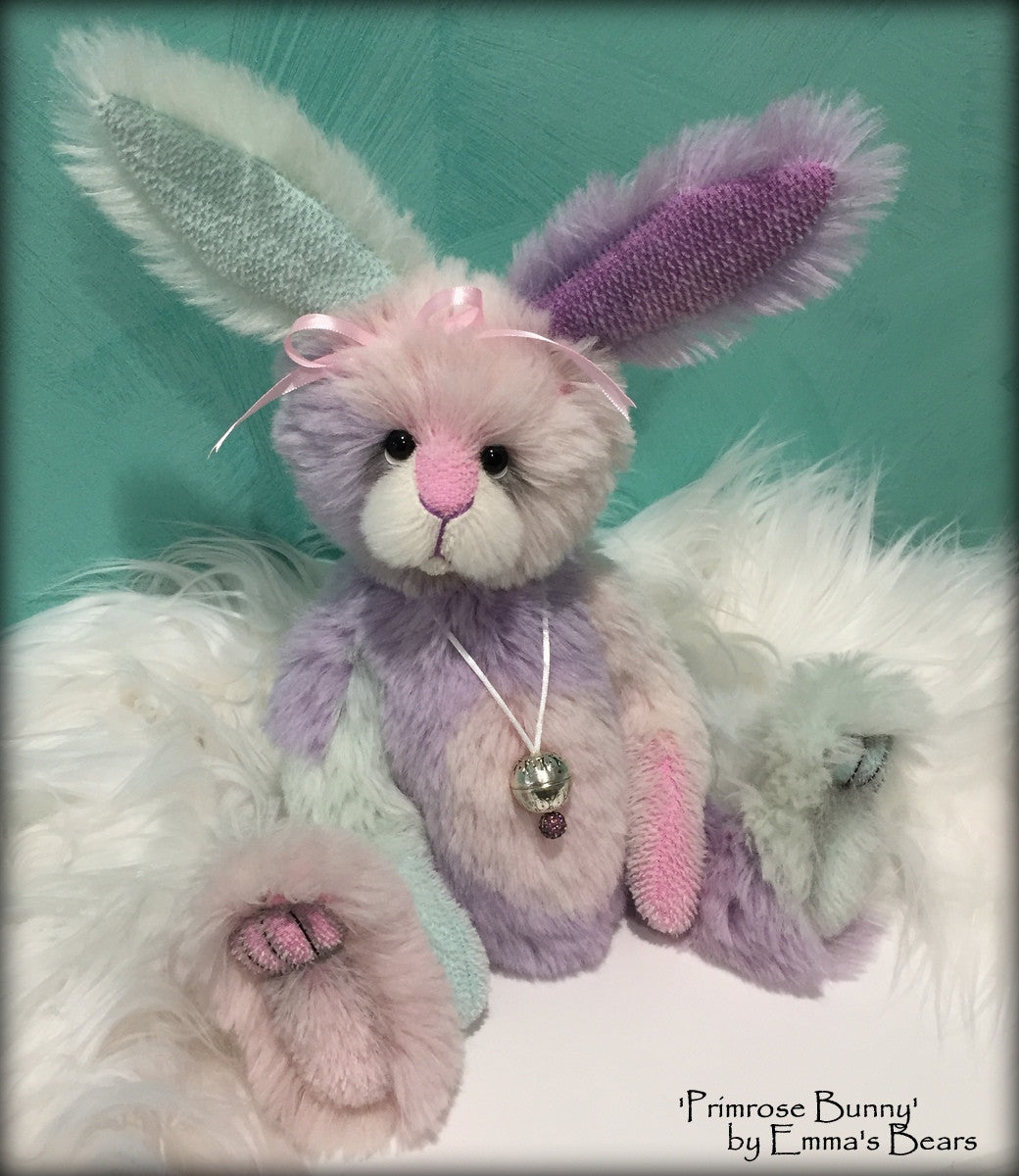 Primrose Bunny - 14" hand-dyed alpaca Easter Bunny  - OOAK by Emma's Bears