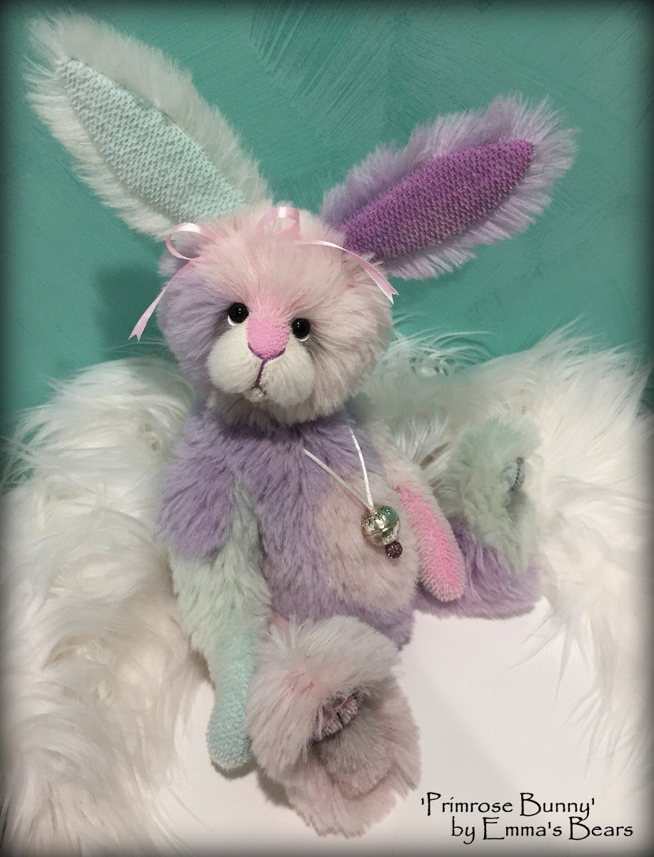 Primrose Bunny - 14" hand-dyed alpaca Easter Bunny  - OOAK by Emma's Bears