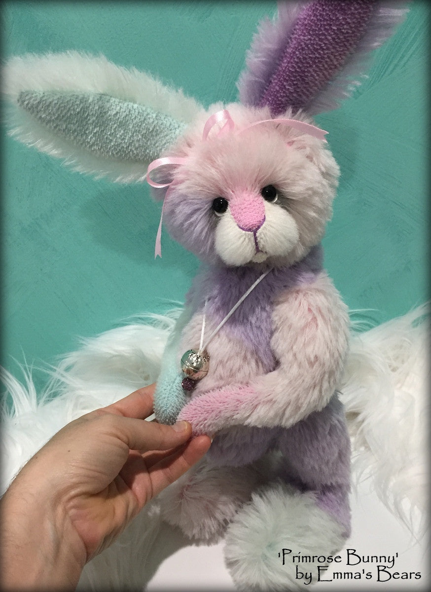 Primrose Bunny - 14" hand-dyed alpaca Easter Bunny  - OOAK by Emma's Bears