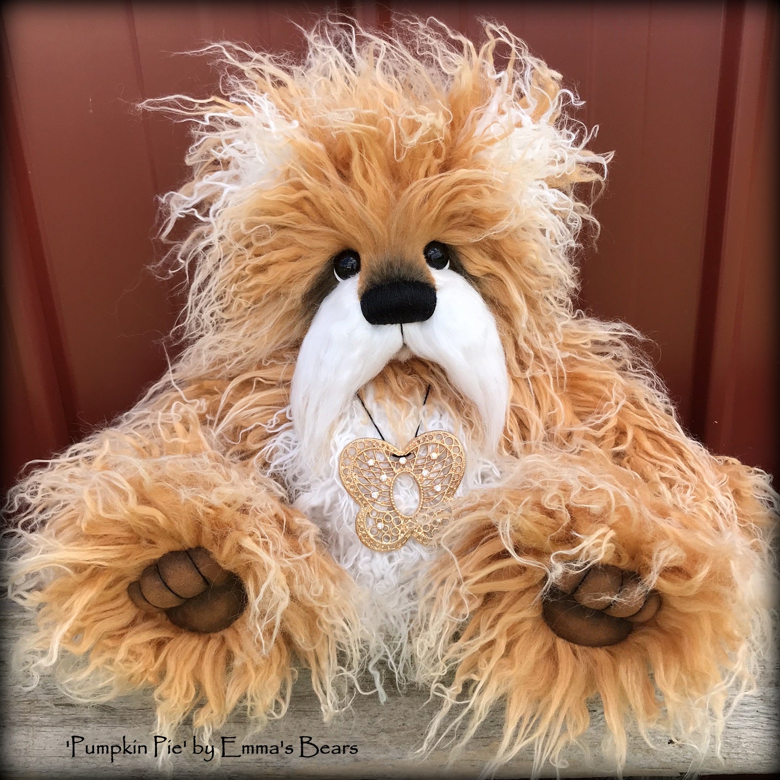 Pumpkin Pie - 15" faux fur Artist Bear by Emma's Bears - OOAK