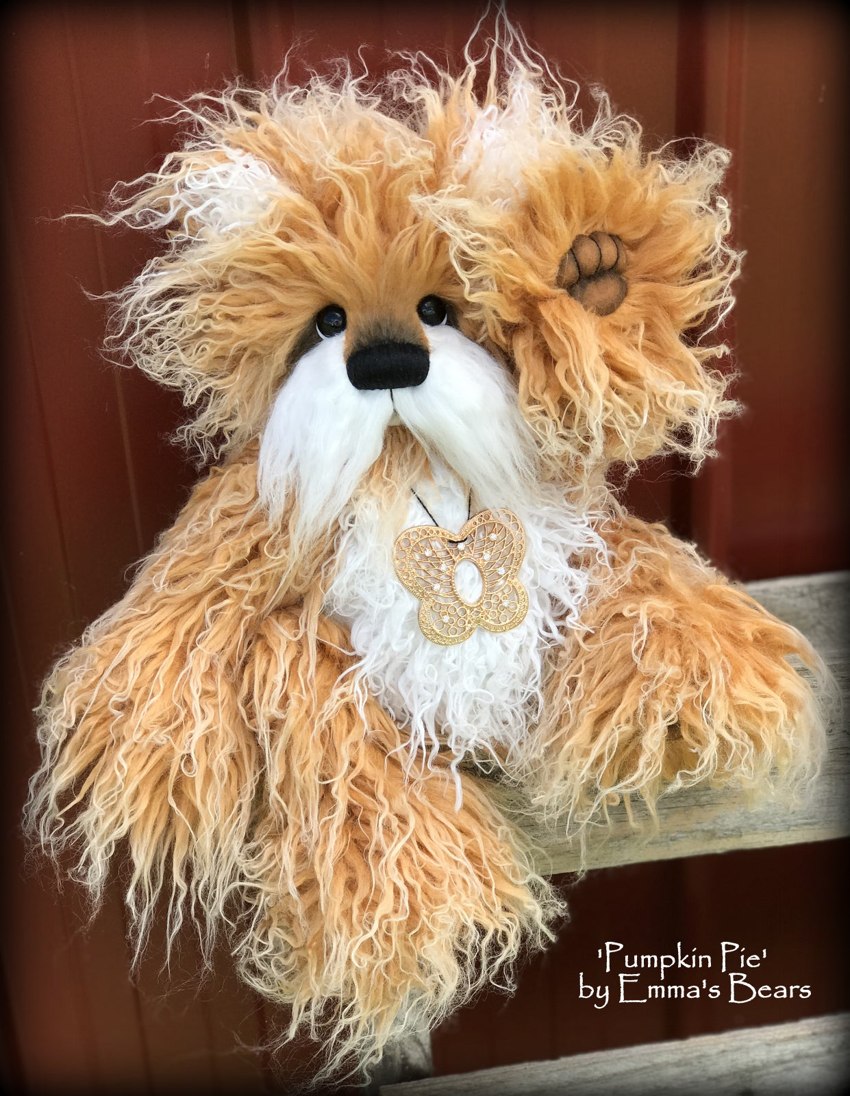 Pumpkin Pie - 15" faux fur Artist Bear by Emma's Bears - OOAK