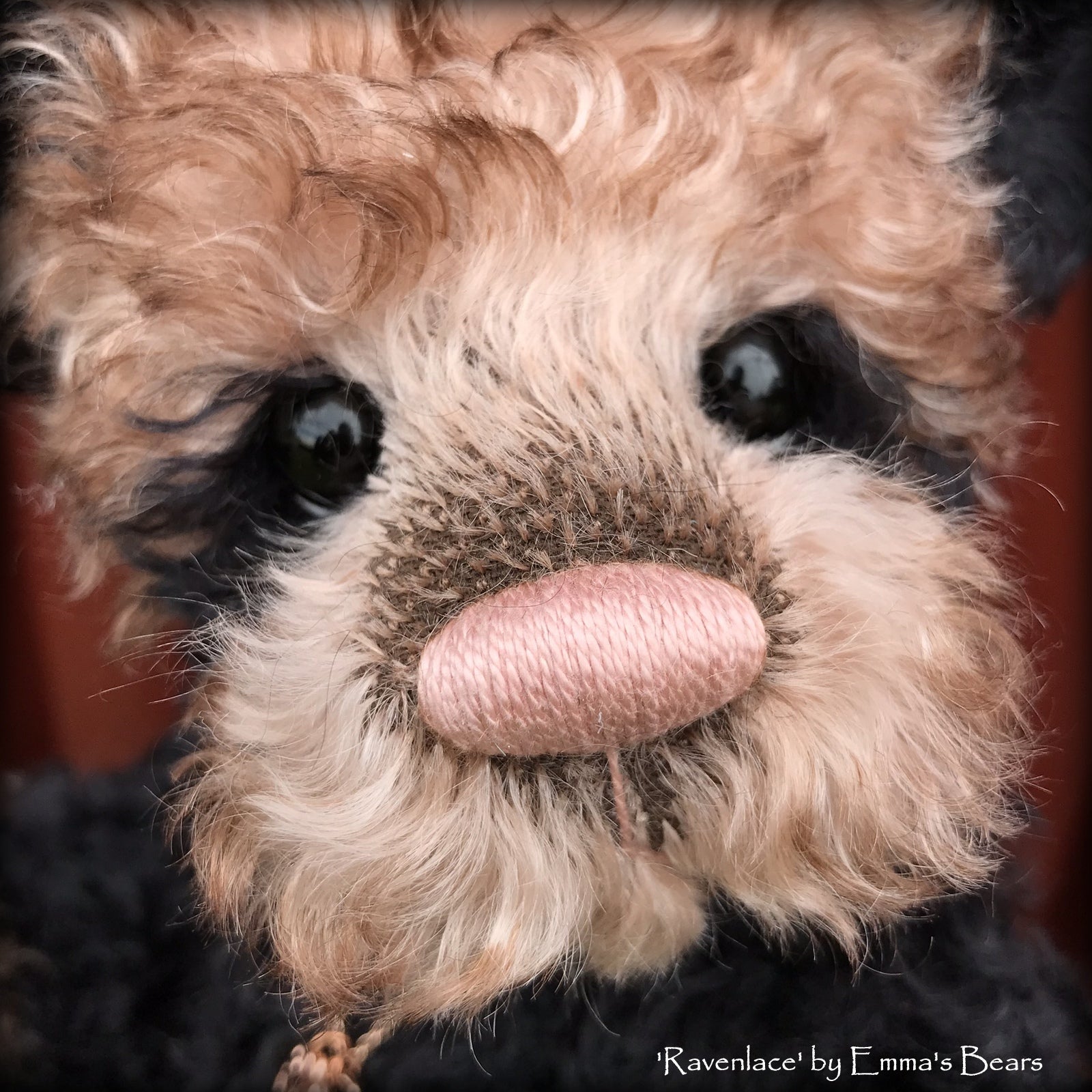 Ravenlace - 12" curly kid mohair Artist Bear by Emma's Bears - OOAK