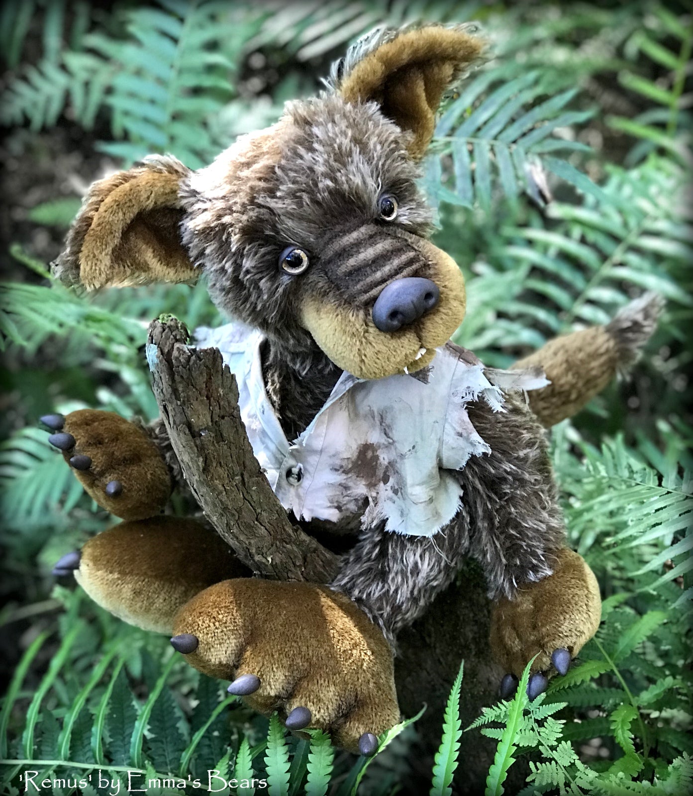Remus - 18" mohair werewolf soft sculpture - OOAK by Emma's Bears