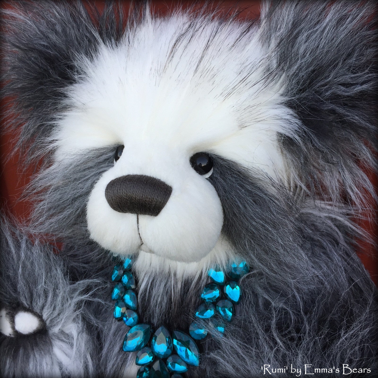 Rumi - 18" Faux Fur Artist Fat Panda Bear by Emmas Bears - OOAK