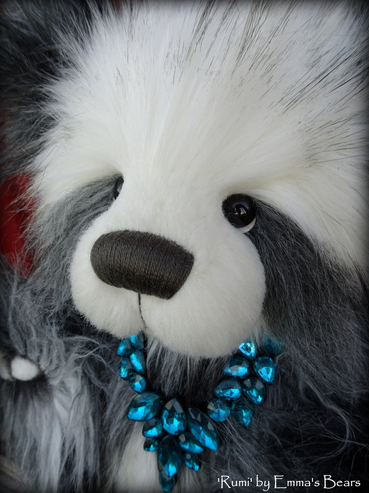 Rumi - 18" Faux Fur Artist Fat Panda Bear by Emmas Bears - OOAK