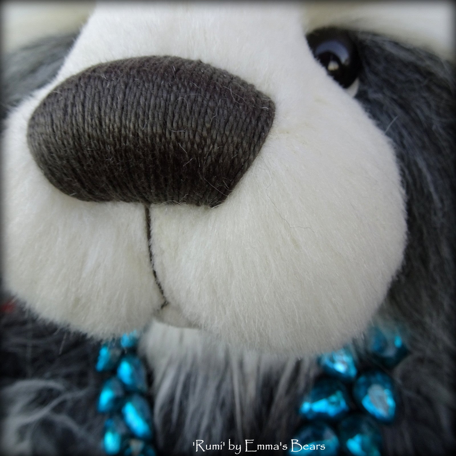 Rumi - 18" Faux Fur Artist Fat Panda Bear by Emmas Bears - OOAK