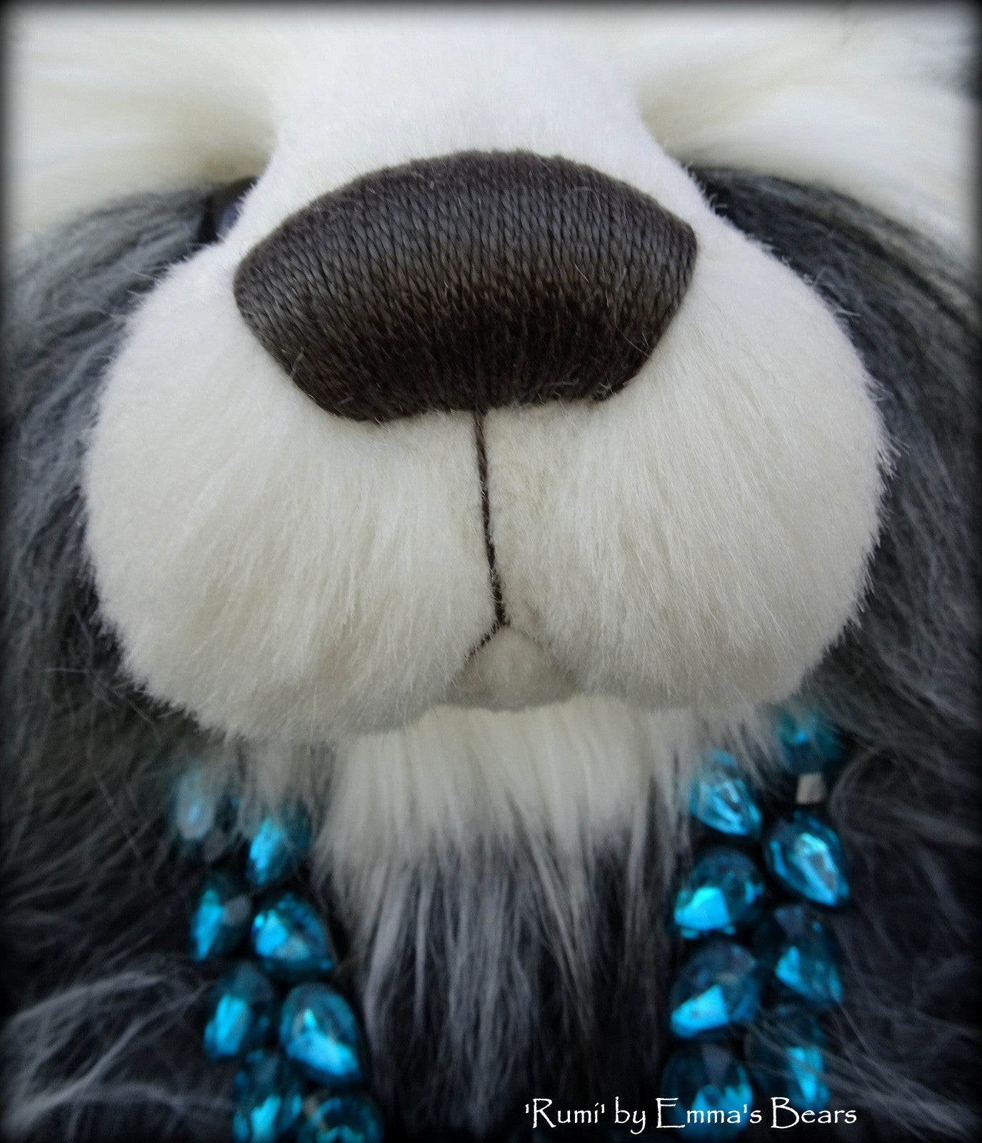 Rumi - 18" Faux Fur Artist Fat Panda Bear by Emmas Bears - OOAK