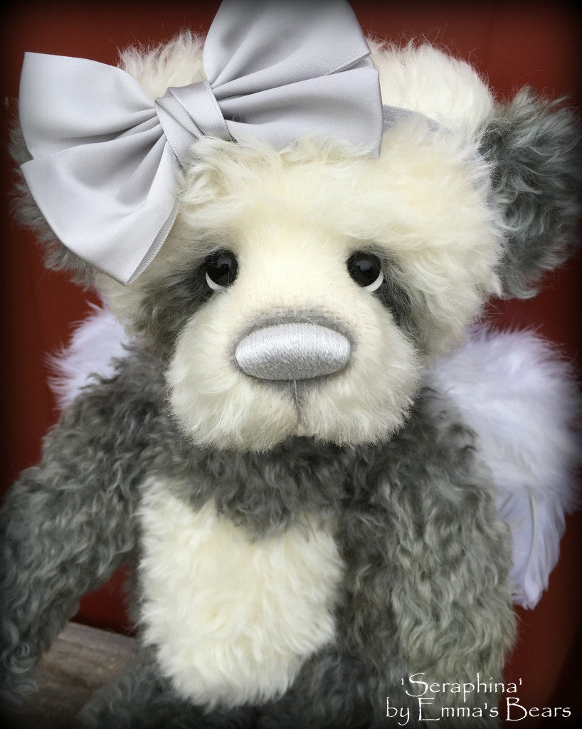 Seraphina - 16" mohair angelwing artist panda bear by Emmas Bears - OOAK