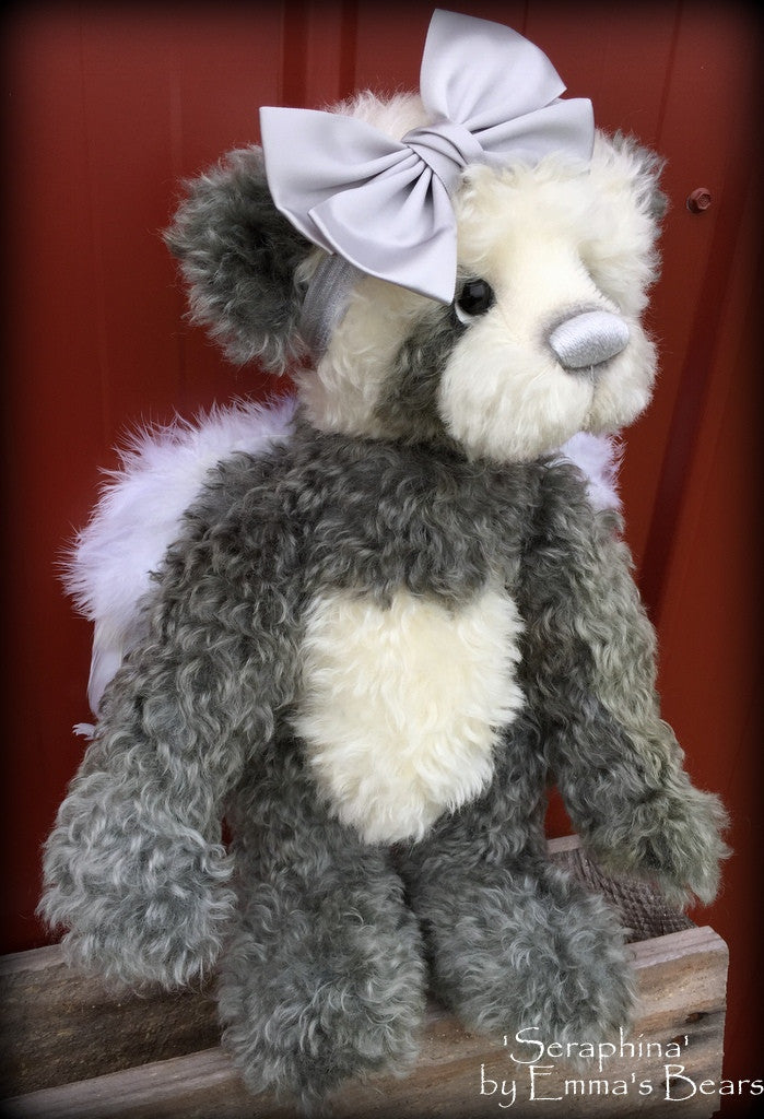 Seraphina - 16" mohair angelwing artist panda bear by Emmas Bears - OOAK