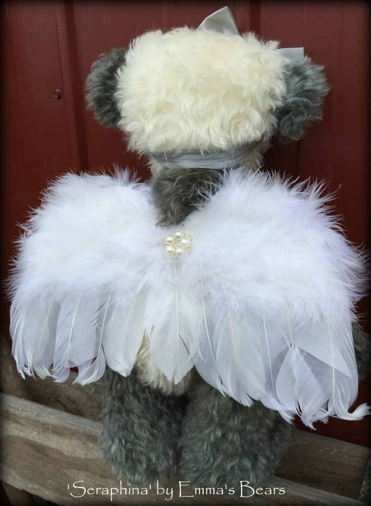 Seraphina - 16" mohair angelwing artist panda bear by Emmas Bears - OOAK