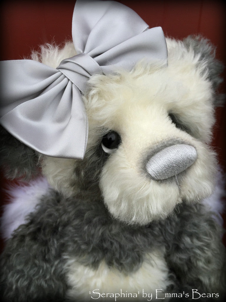 Seraphina - 16" mohair angelwing artist panda bear by Emmas Bears - OOAK