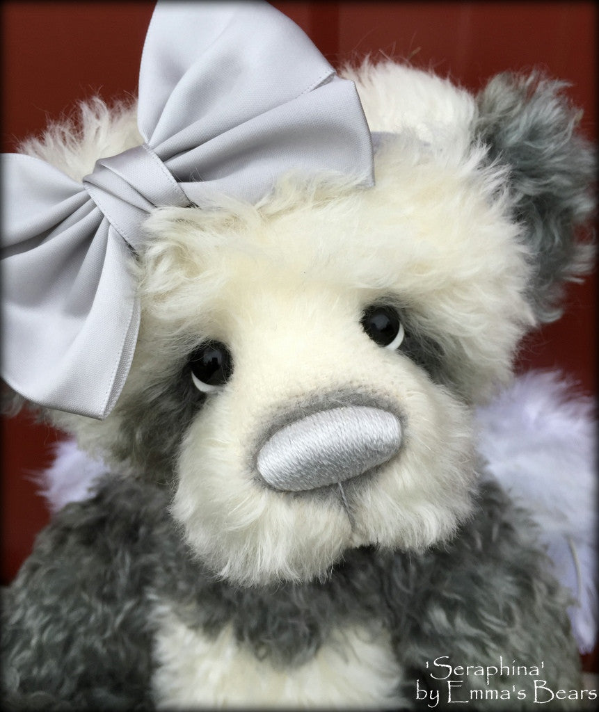 Seraphina - 16" mohair angelwing artist panda bear by Emmas Bears - OOAK