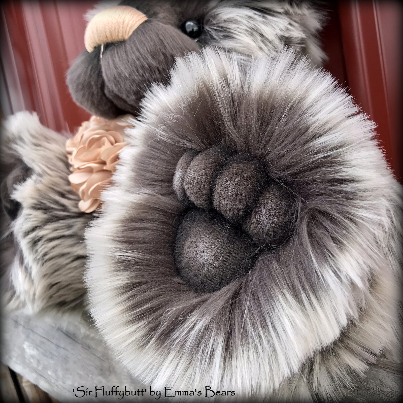 Sir Fluffybutt - 16" faux fur Artist Bear by Emma's Bears - OOAK